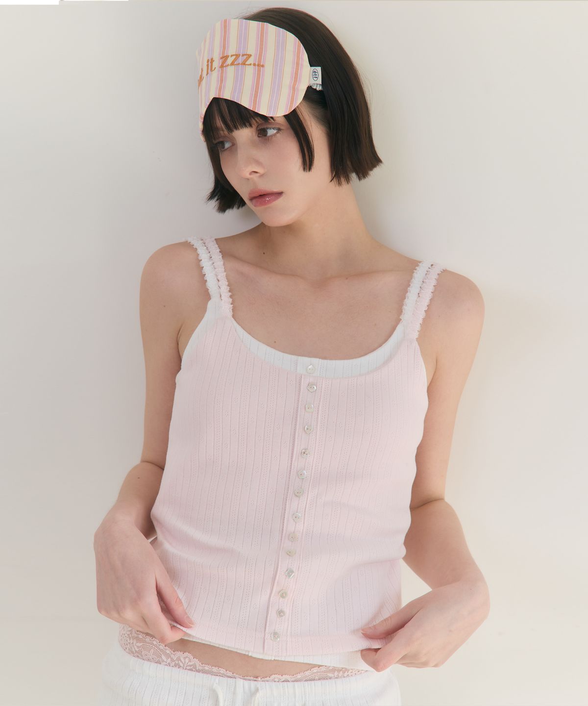 로잔느(ROSEANNE) Sweet Dreams Button Cami Top (Pink)