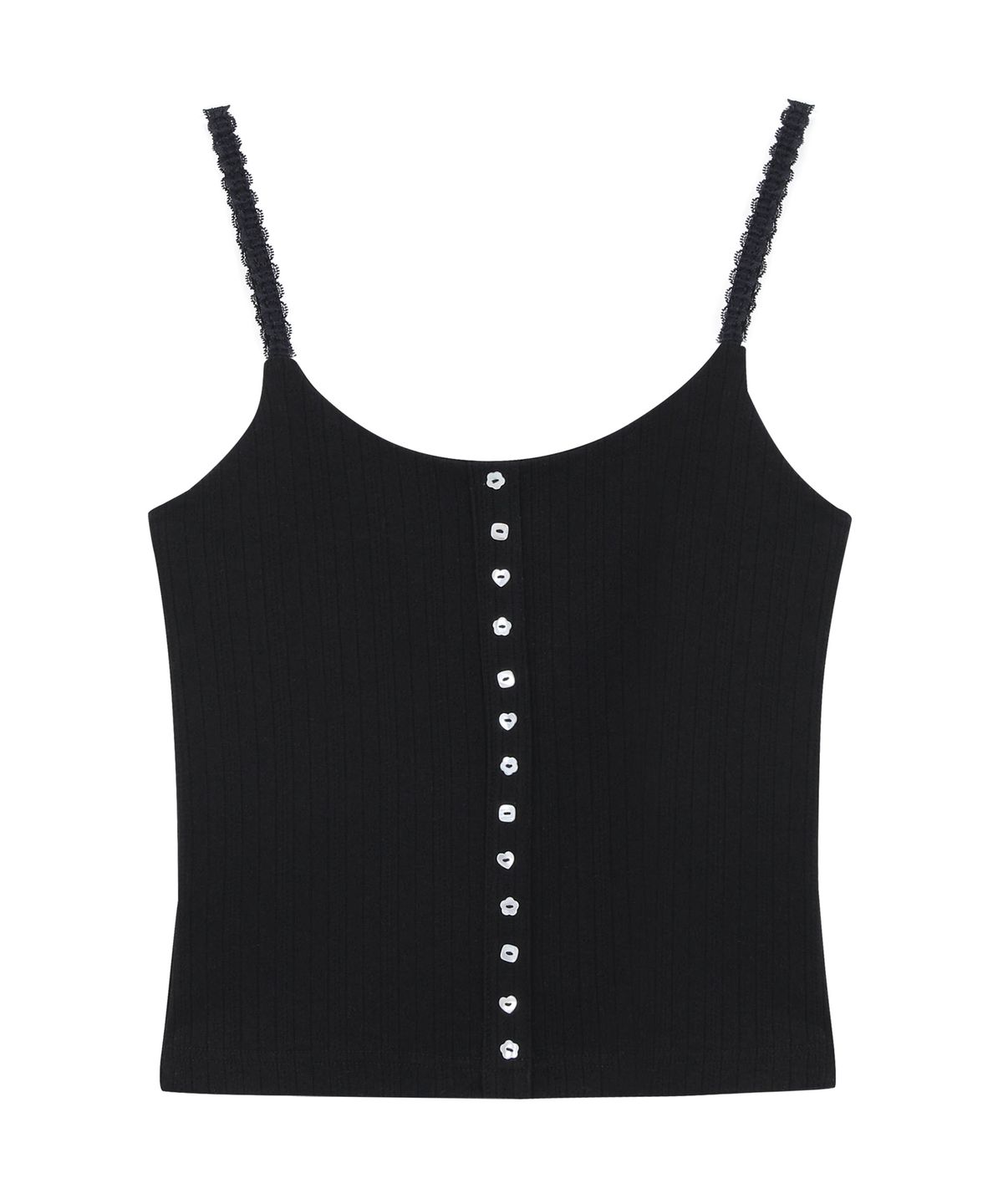 로잔느(ROSEANNE) Sweet Dreams Button Cami Top (Black)