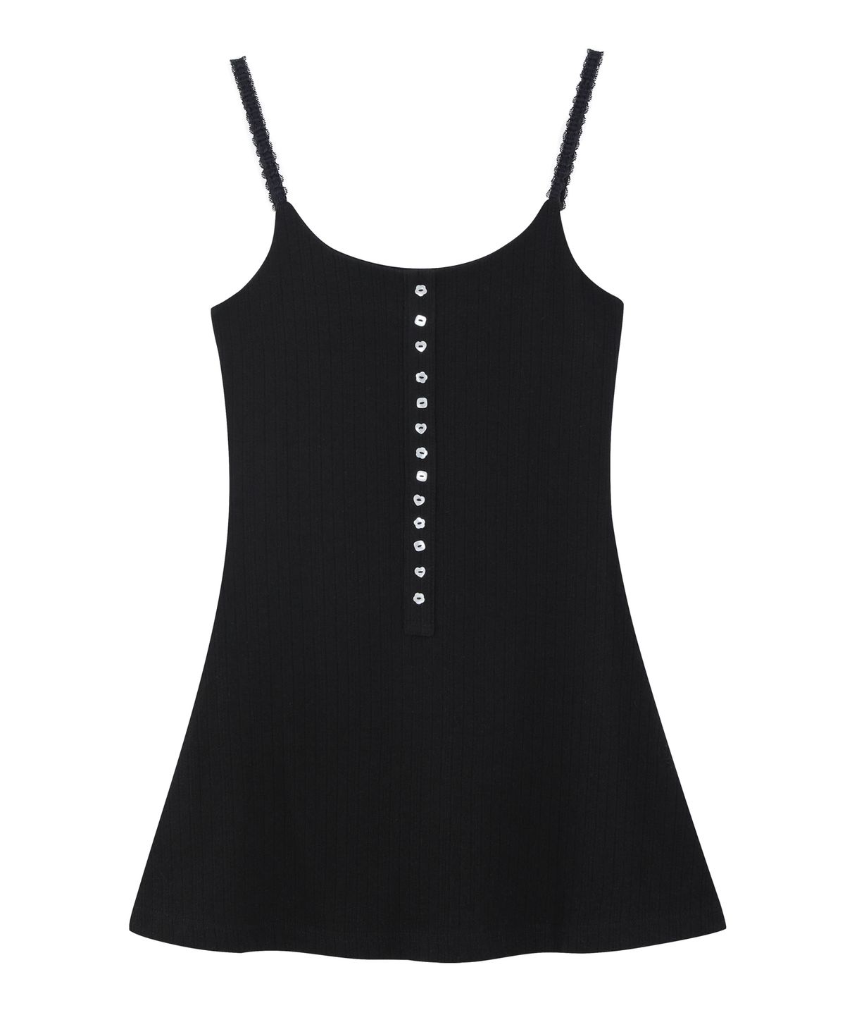 로잔느(ROSEANNE) Sweet Dreams Button Mini Dress (Black)