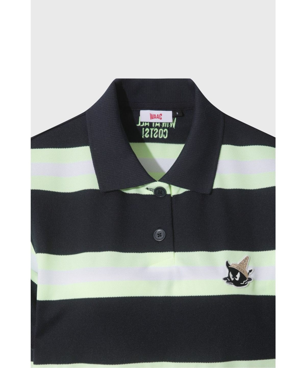 왁(WAAC) Women Stripe Loose-Fit Polo WWTCM26503NYD