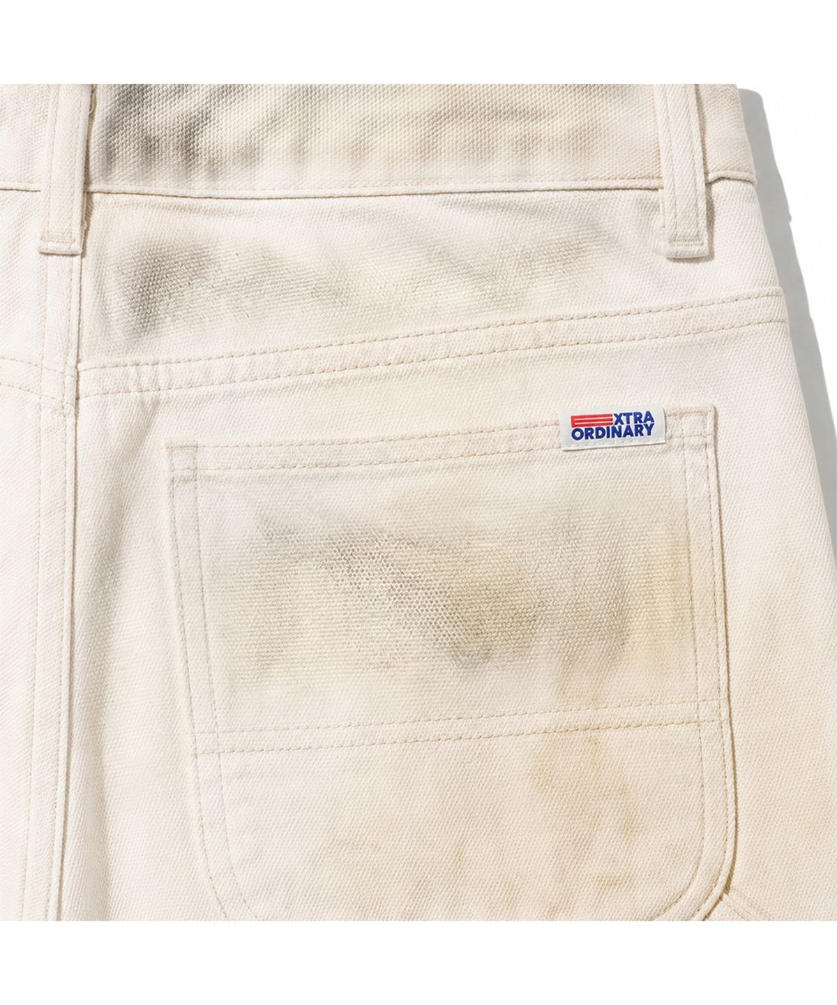 엑스트라오디너리(EXTRAORDINARY) OIL WASHED OXFORD DOUBLE KNEE SHORT IVORY