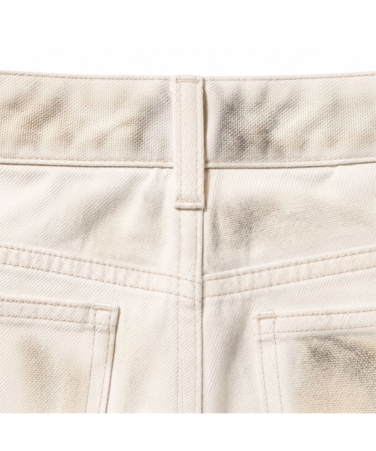 엑스트라오디너리(EXTRAORDINARY) OIL WASHED OXFORD DOUBLE KNEE SHORT IVORY