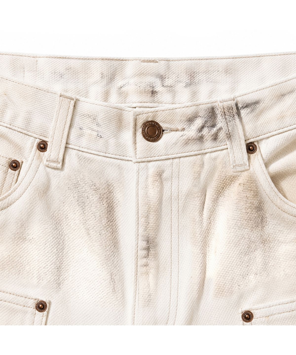 엑스트라오디너리(EXTRAORDINARY) OIL WASHED OXFORD DOUBLE KNEE SHORT IVORY