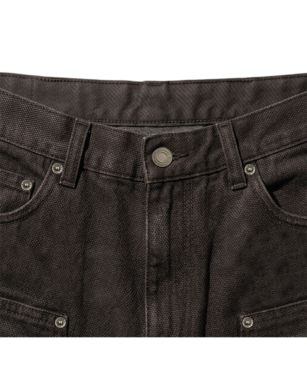 엑스트라오디너리(EXTRAORDINARY) WASHED OXFORD DOUBLE KNEE SHORT BLACK