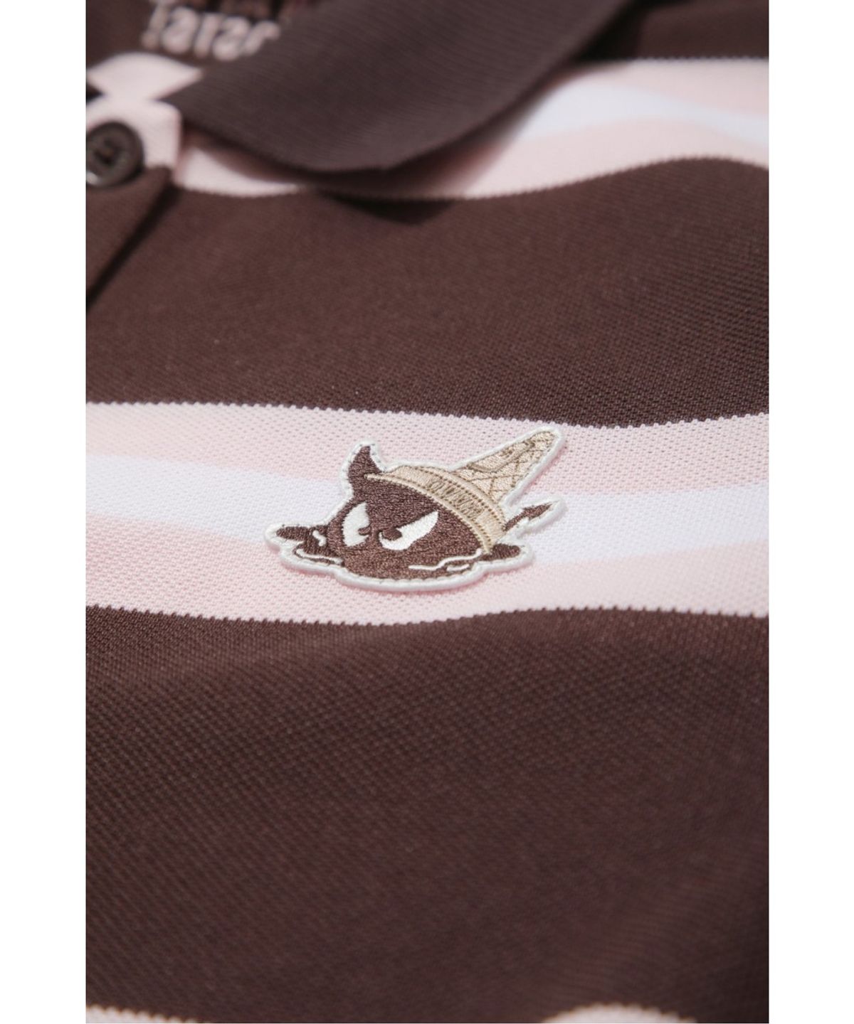 왁(WAAC) Women Stripe Loose-Fit Polo WWTCM26503BRD