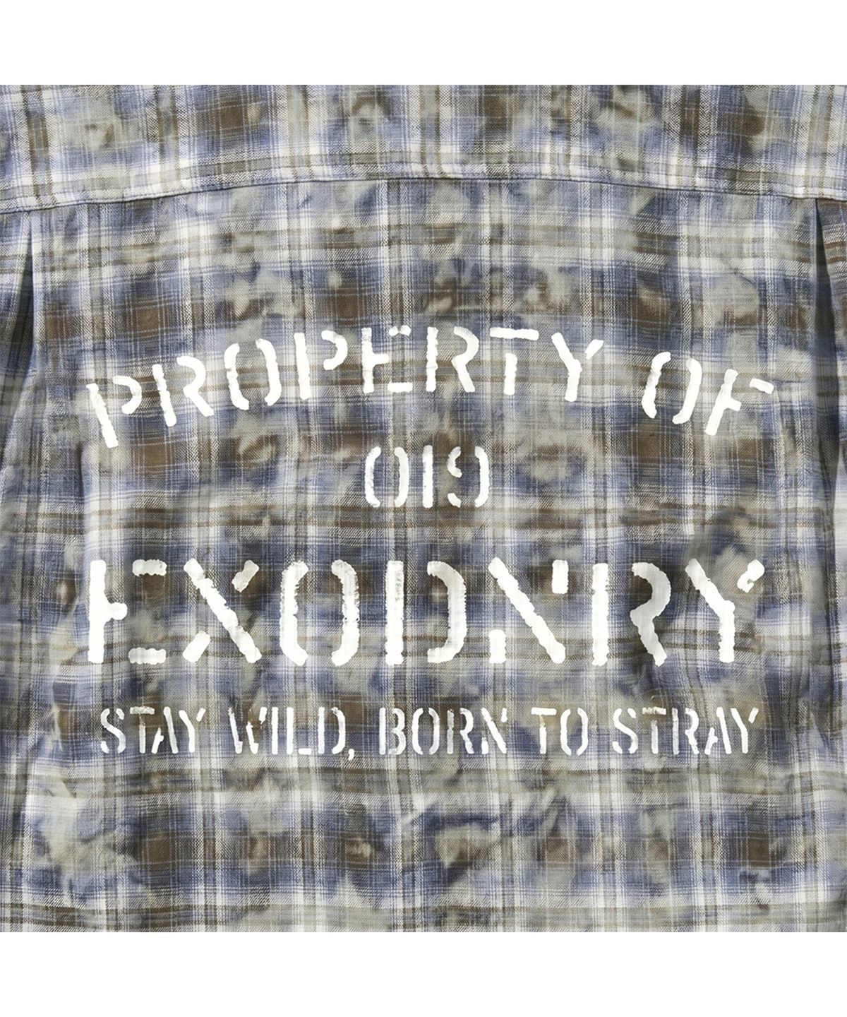 엑스트라오디너리(EXTRAORDINARY) BLEACH WASHED PLAID SHIRT BROWN