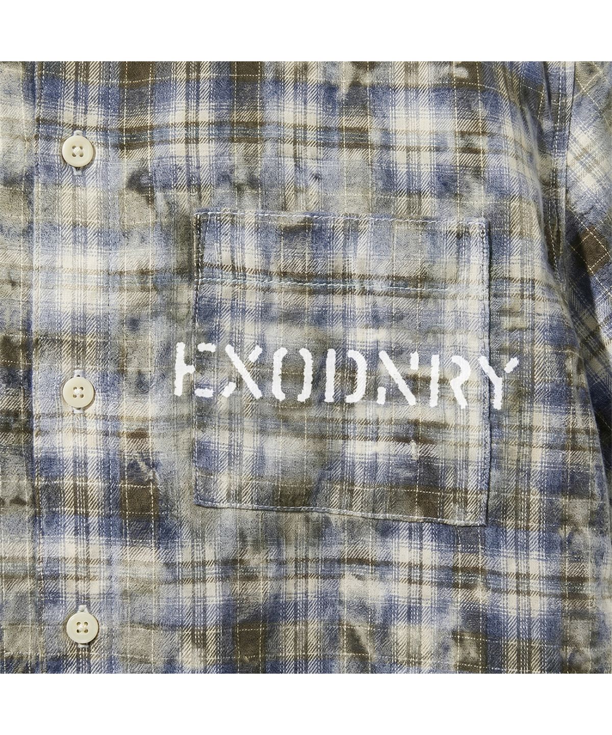 엑스트라오디너리(EXTRAORDINARY) BLEACH WASHED PLAID SHIRT BROWN