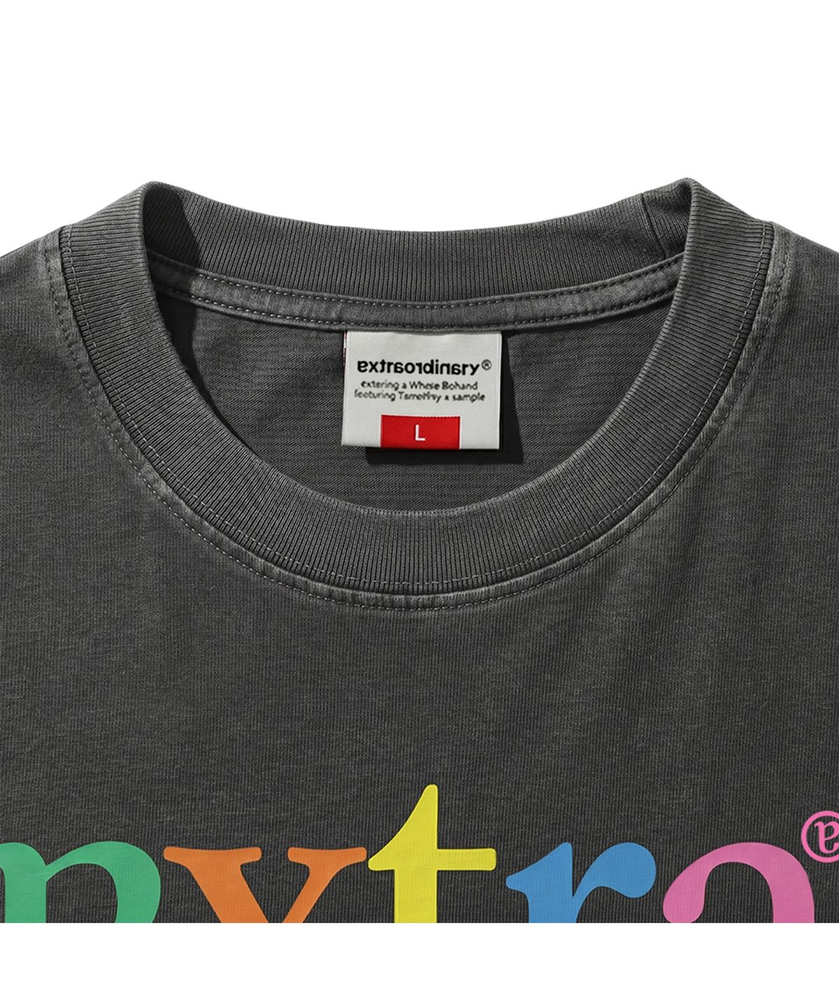 엑스트라오디너리(EXTRAORDINARY) WASHED EXTRA BOOTLEG TEE CHARCOAL