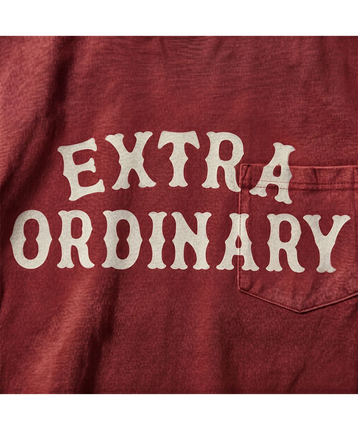 엑스트라오디너리(EXTRAORDINARY) PIGMENT RANCH POCKET TEE RED