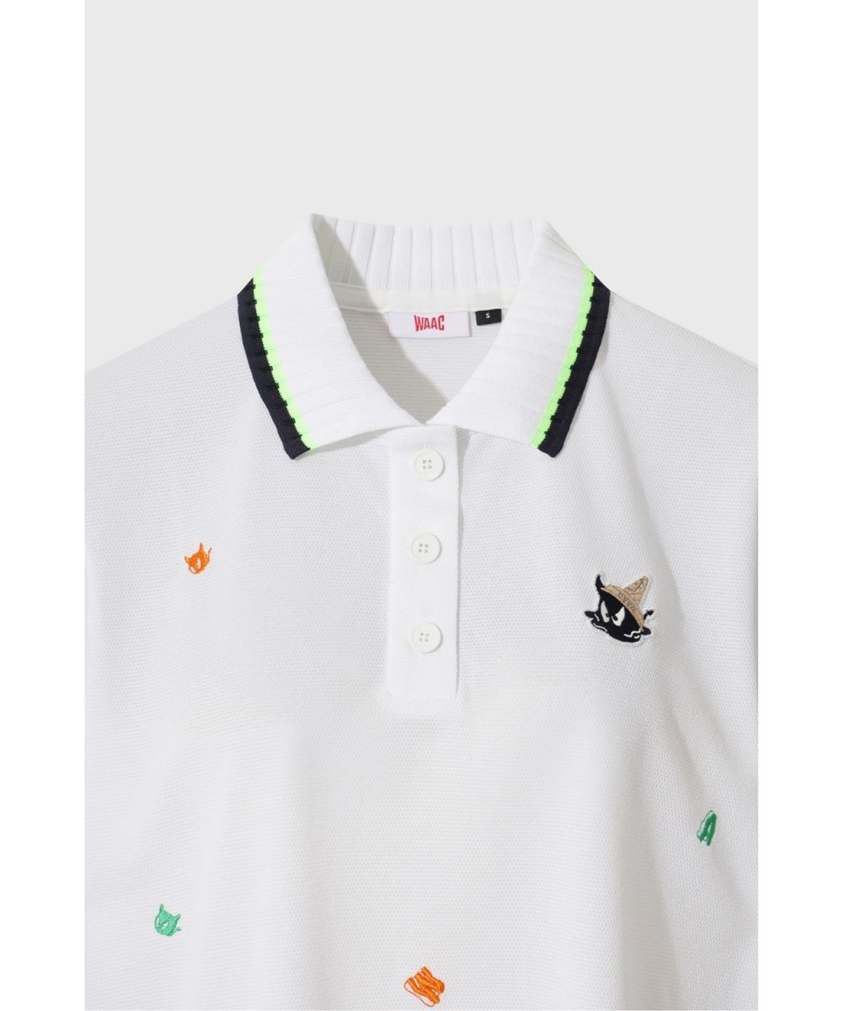 왁(WAAC) Women Knit Collar Loose-Fit Polo WWTCM26500WHX