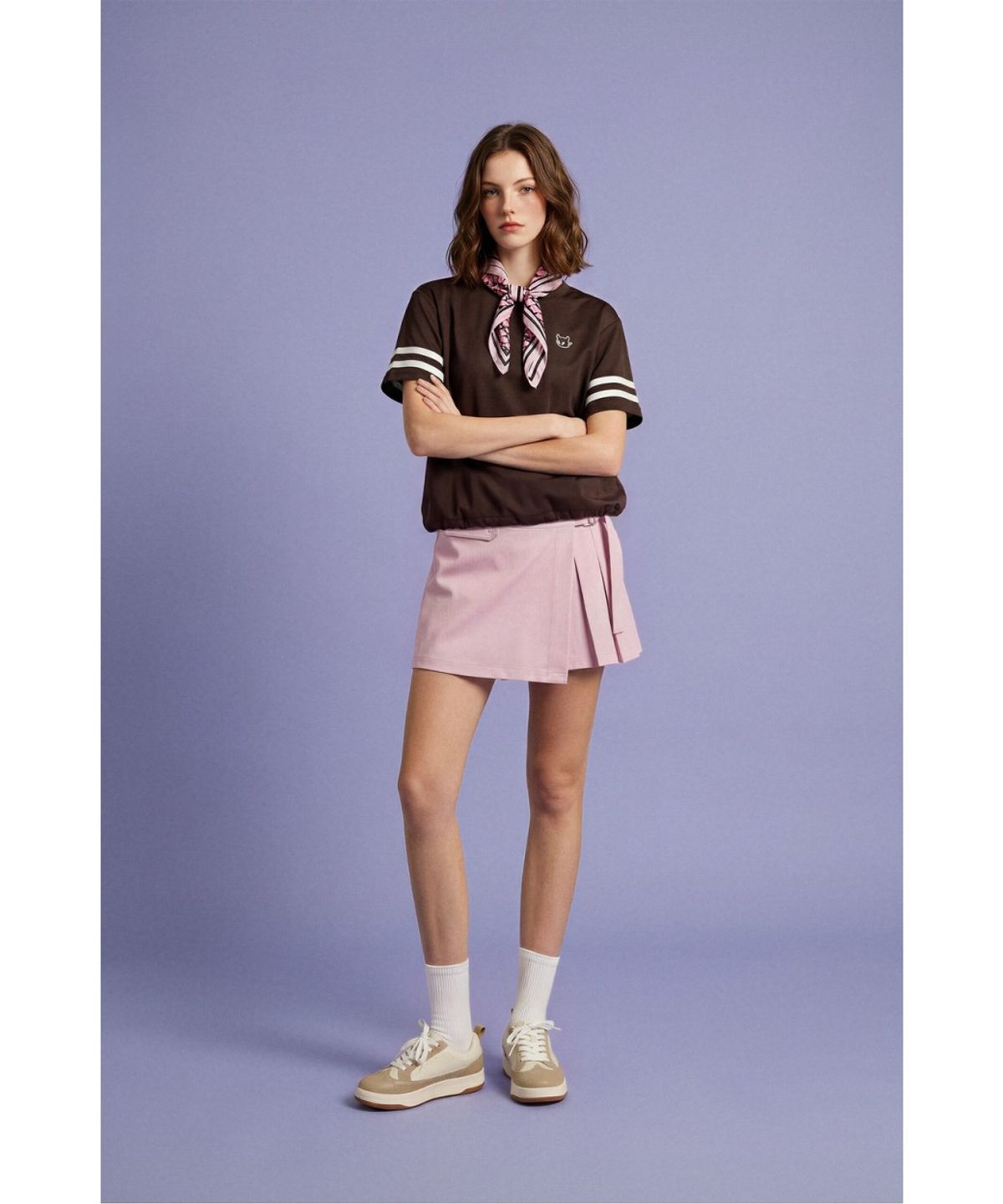 왁(WAAC) Women Air Dot Loose-Fit Tee WWTCM26501BRD
