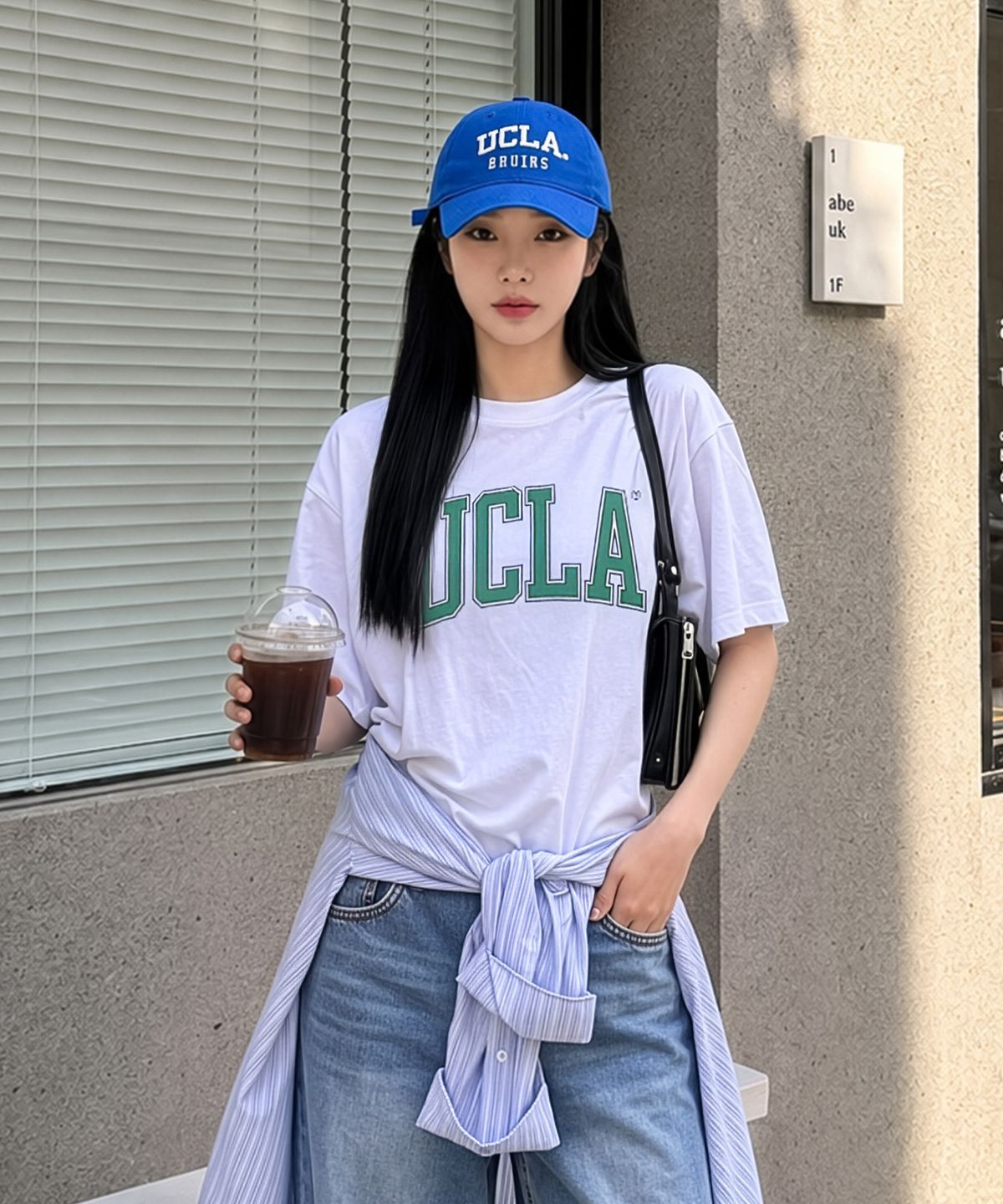 유씨엘에이(UCLA) 남녀공용 UCLA 더블 라인 아치 로고 티셔츠(3COLOR)(UC6STA1)