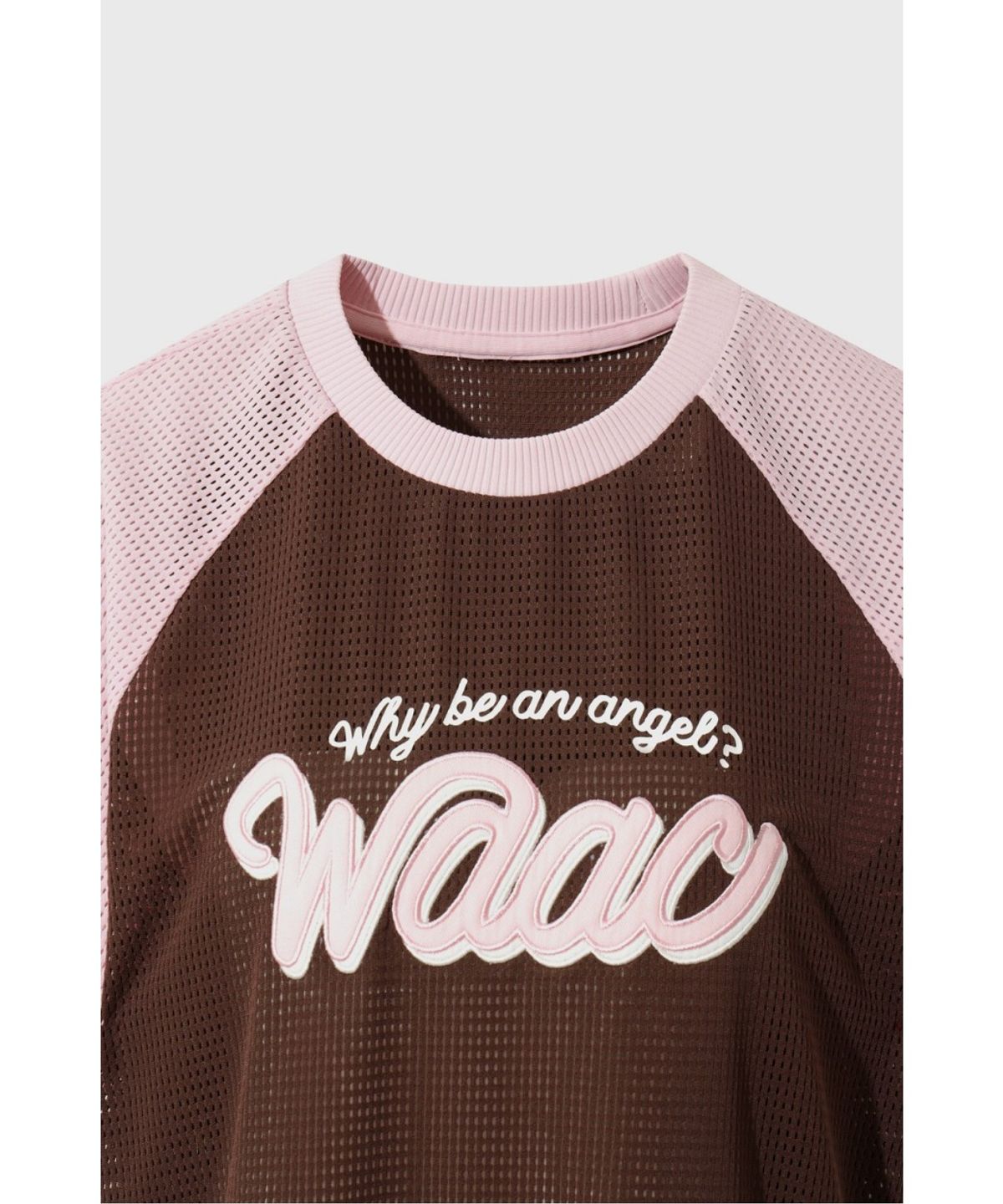 왁(WAAC) Women Color Block Raglan Mesh Polo WWTCM26504BRD