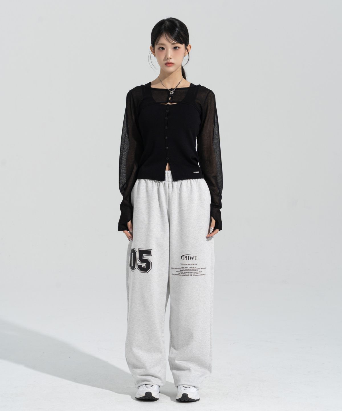 페이즈화이트(PHASEWHITE) [PHASE_5] NUMBERING STRAIGHT SWEATPANTS _LIGHT MELANGE / 8802026-LP[P