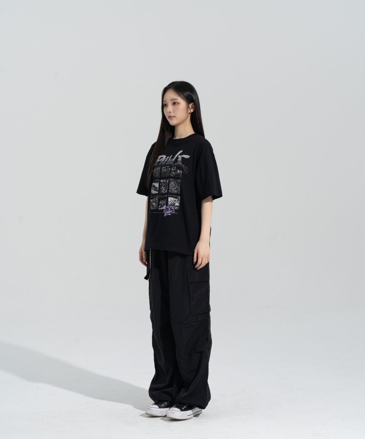 페이즈화이트(PHASEWHITE) [PHASE_5] YOUNG N RICH SHORTSLEEVES _BLACK / 8802026-ST23