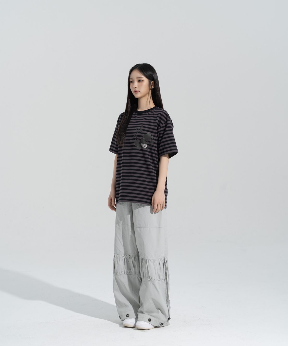 페이즈화이트(PHASEWHITE) [PHASE_5] DOUBLE STAR STRIPE SHORTSLEEVES _BLACK / 8802026-ST22
