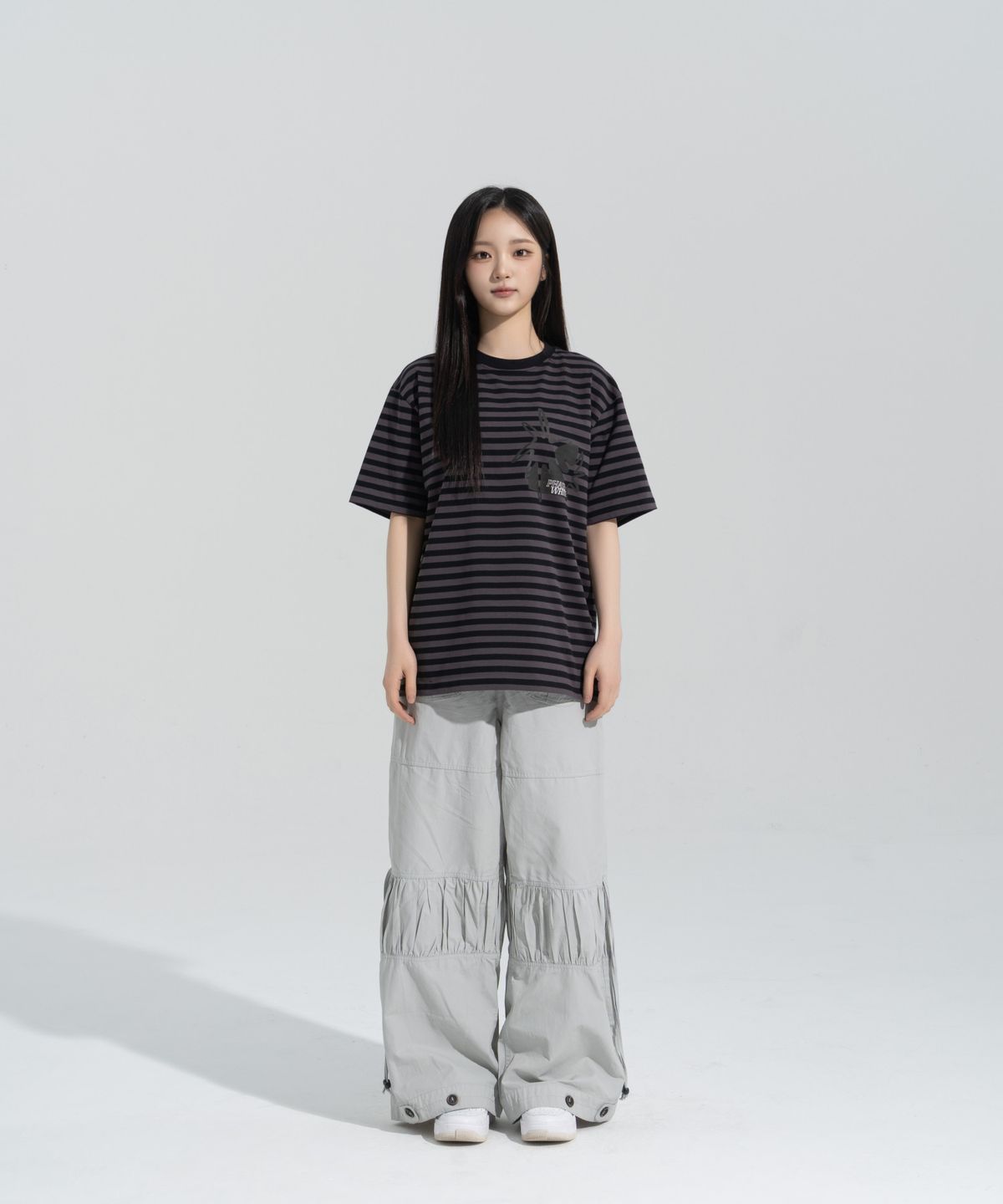 페이즈화이트(PHASEWHITE) [PHASE_5] DOUBLE STAR STRIPE SHORTSLEEVES _BLACK / 8802026-ST22