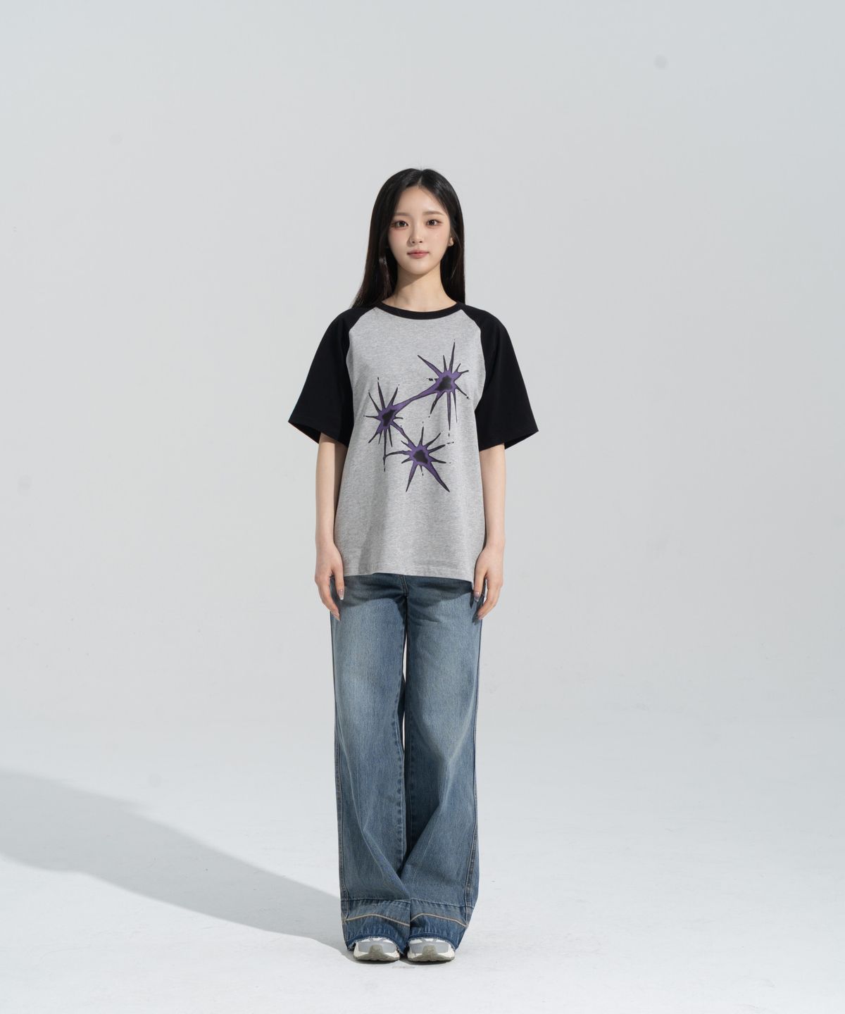 페이즈화이트(PHASEWHITE) [PHASE_5] FLARE RAGLAN SHORTSLEEVES _MELANGE / 8802026-ST20