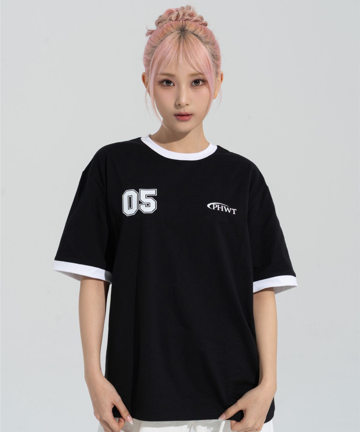 페이즈화이트(PHASEWHITE) [PHASE_5] NUMBERING RINGER SHORTSLEEVES _BLACK / 8802026-ST17