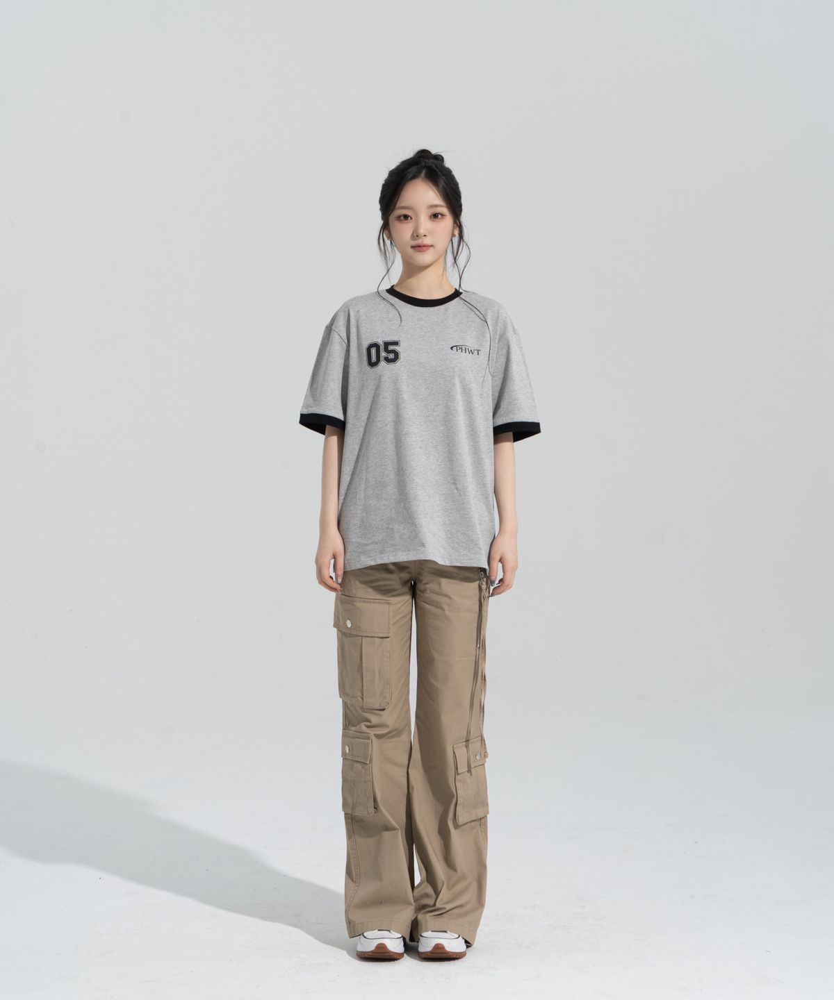 페이즈화이트(PHASEWHITE) [PHASE_5] NUMBERING RINGER SHORTSLEEVES _MELANGE / 8802026-ST17