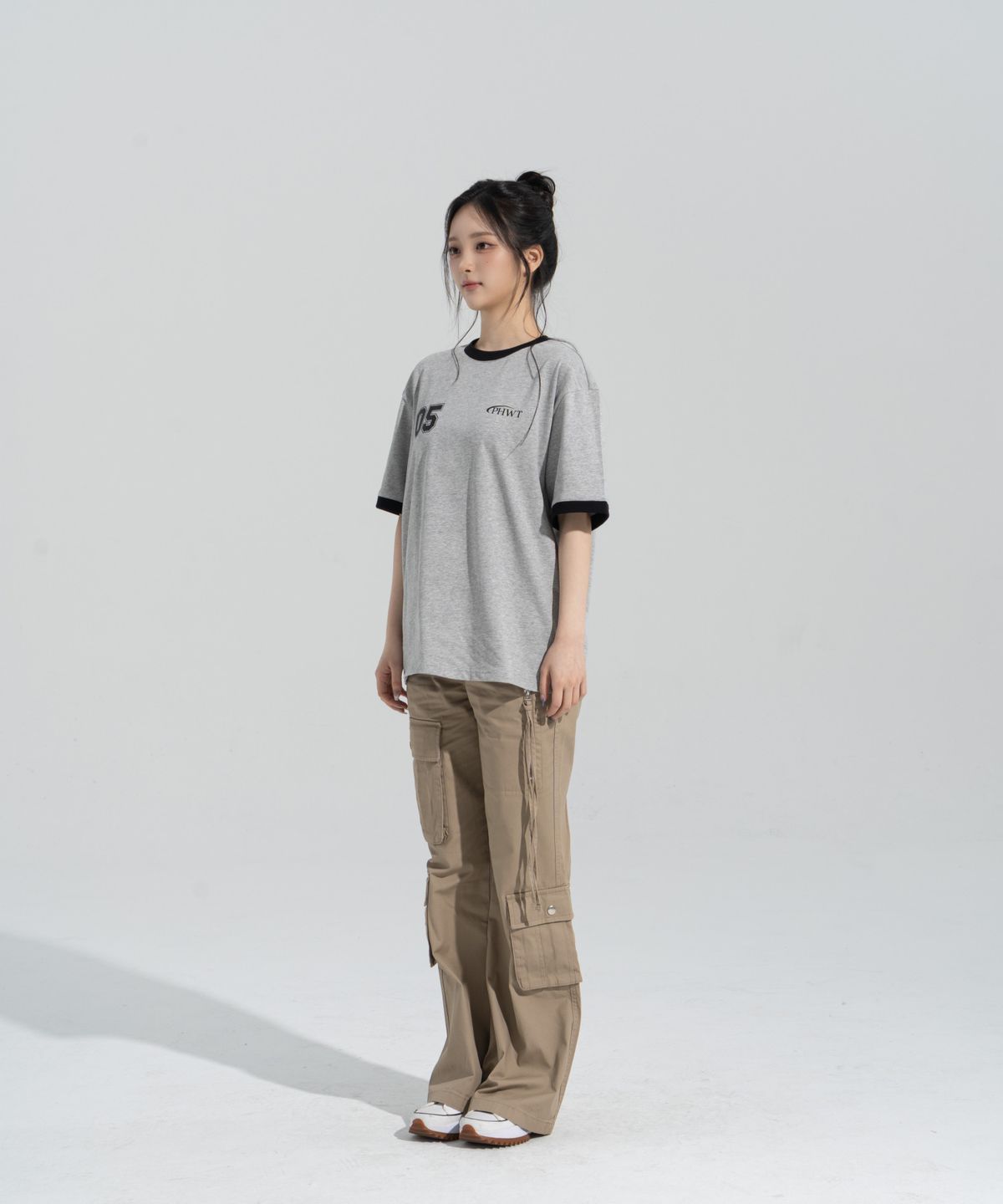 페이즈화이트(PHASEWHITE) [PHASE_5] NUMBERING RINGER SHORTSLEEVES _MELANGE / 8802026-ST17