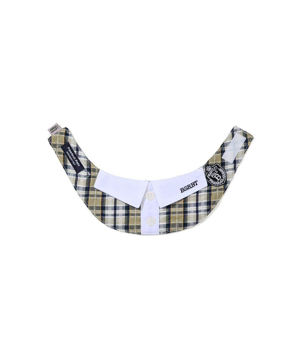 비에스래빗(BSRABBIT) 펫 넥 카라 체크 베이지