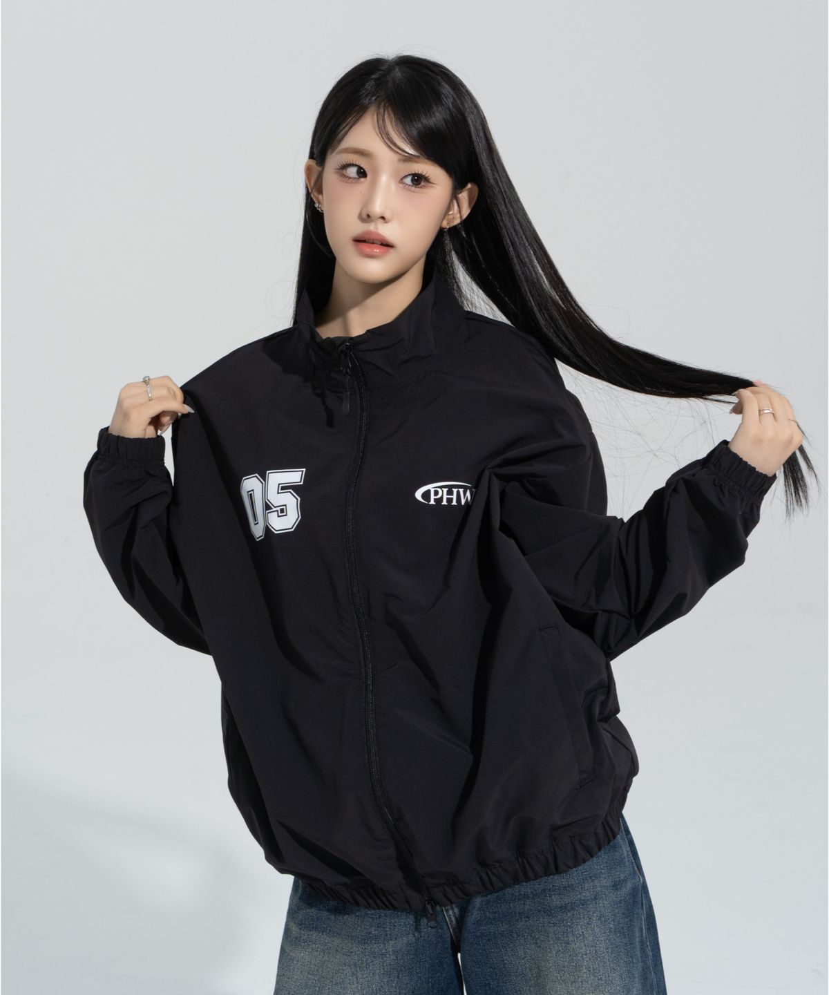 페이즈화이트(PHASEWHITE) [PHASE_5] NUMBERING WINDBREAKER _BLACK / 8802026-JK02