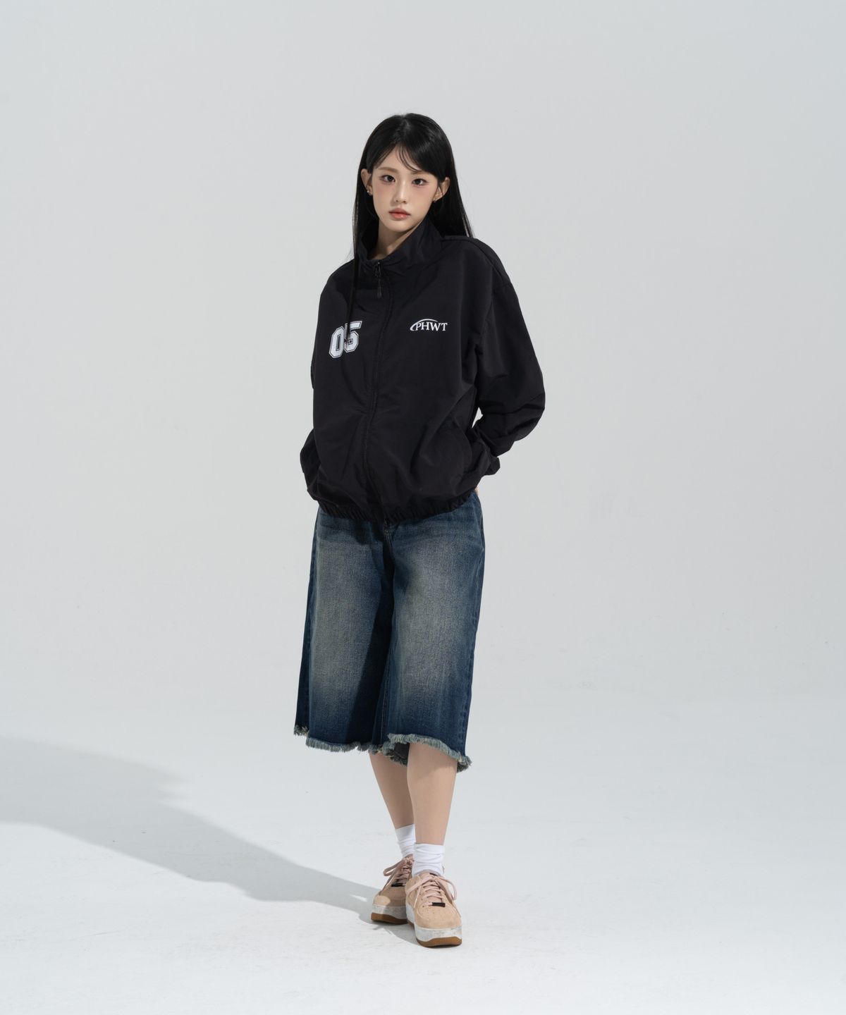 페이즈화이트(PHASEWHITE) [PHASE_5] NUMBERING WINDBREAKER _BLACK / 8802026-JK02
