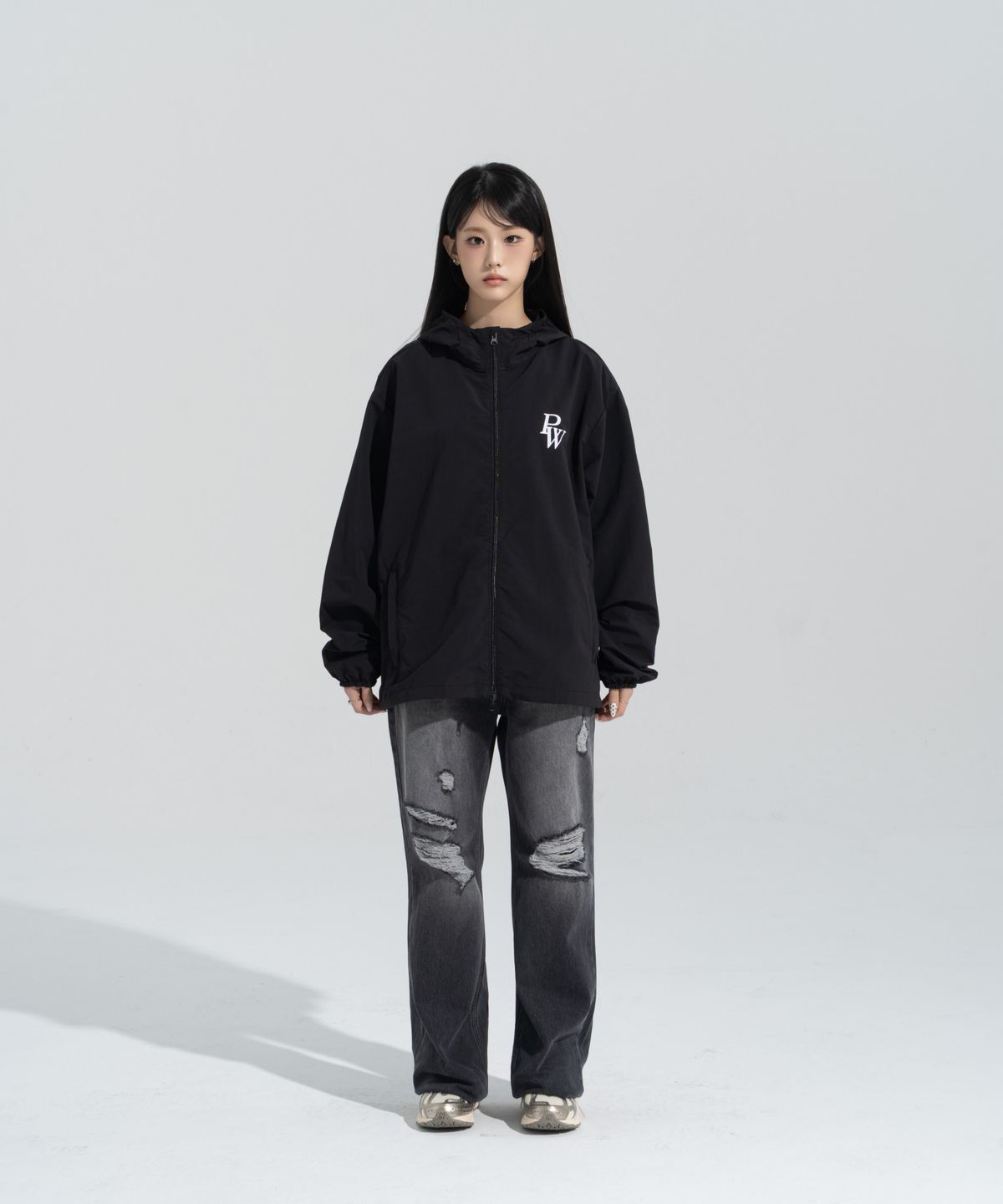 페이즈화이트(PHASEWHITE) [PHASE_5] PW HOOD WINDBREAKER _BLACK / 8802026-JK01