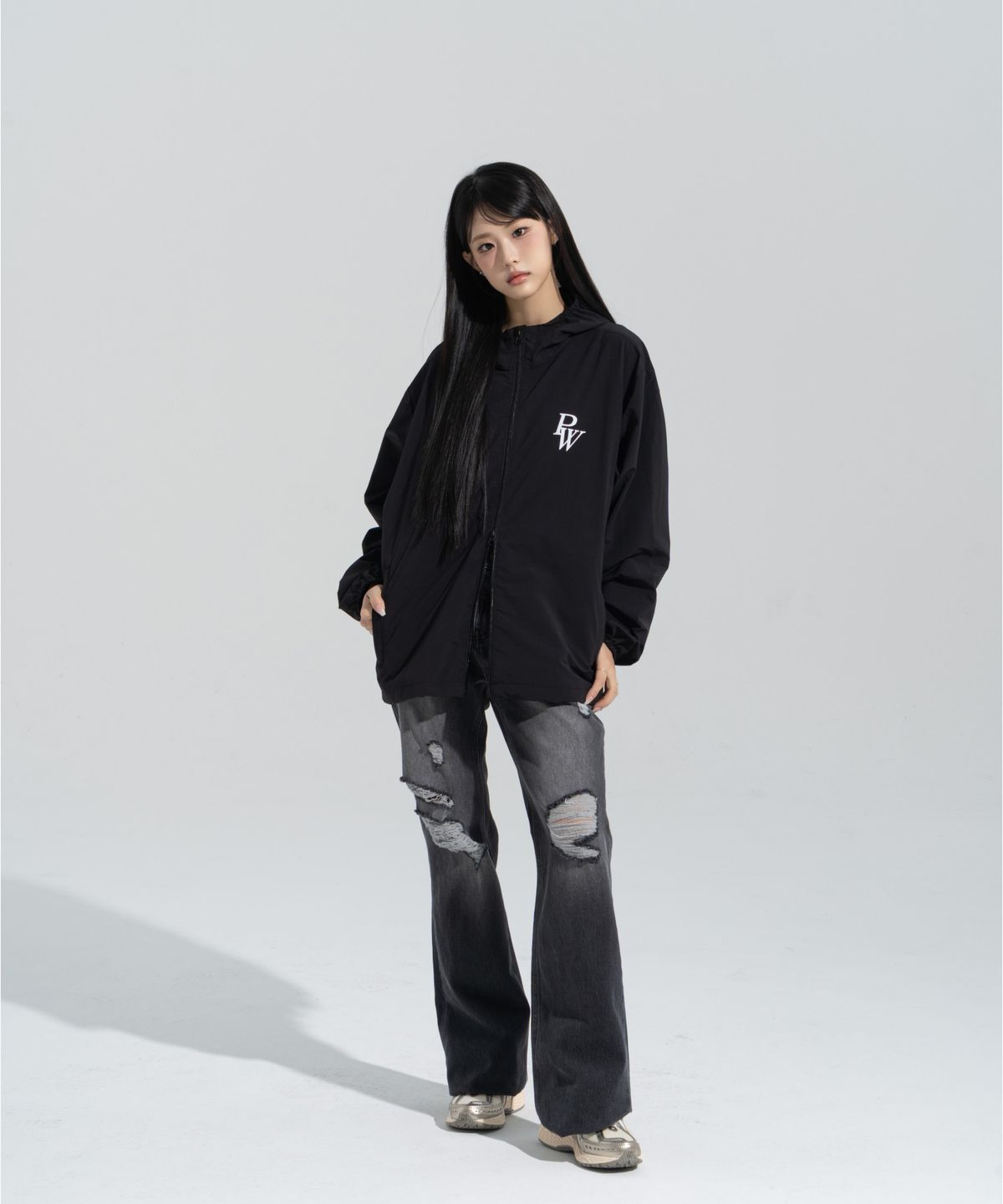 페이즈화이트(PHASEWHITE) [PHASE_5] PW HOOD WINDBREAKER _BLACK / 8802026-JK01