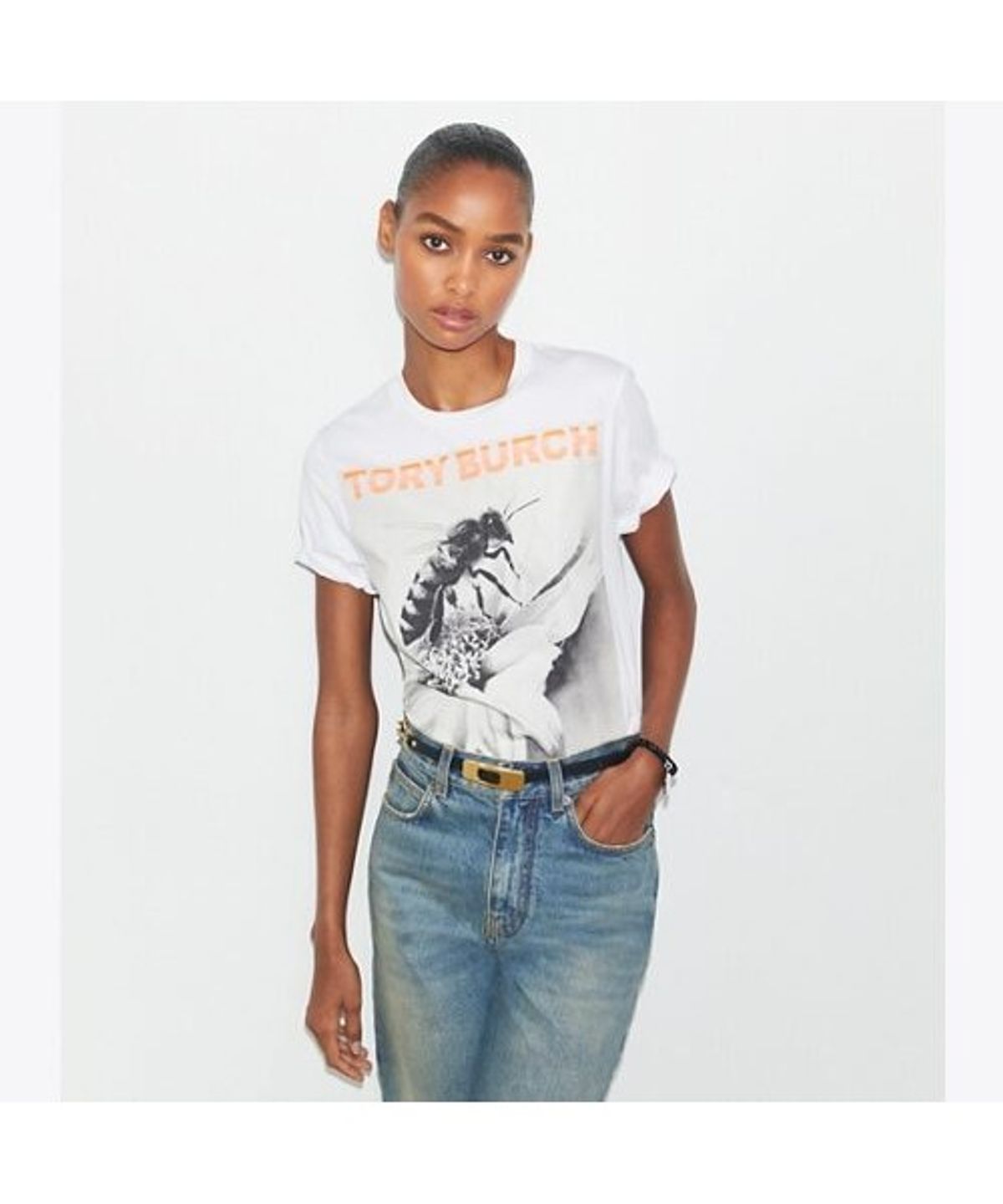 토리버치(TORYBURCH) 프린티드 코튼 티셔츠 - 화이트
