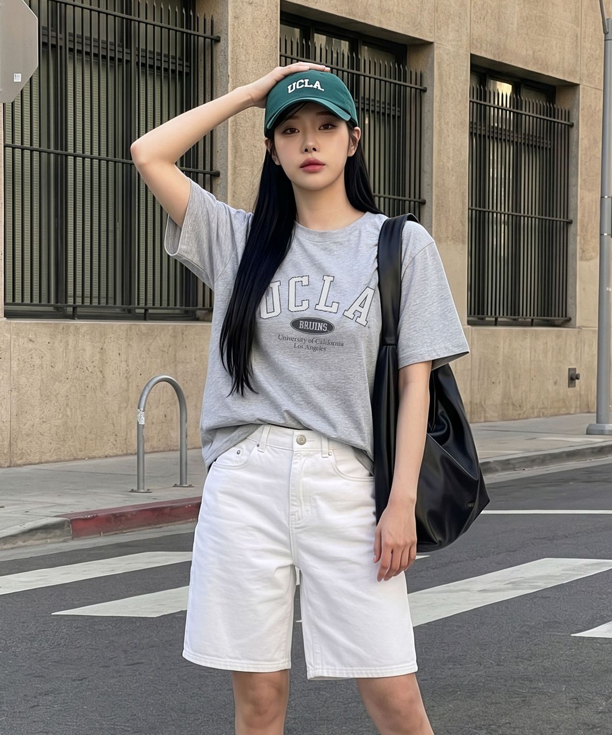 유씨엘에이(UCLA) 남녀공용 UCLA 스트라이프 아치 로고 티셔츠(3COLOR)(UC6STA3)