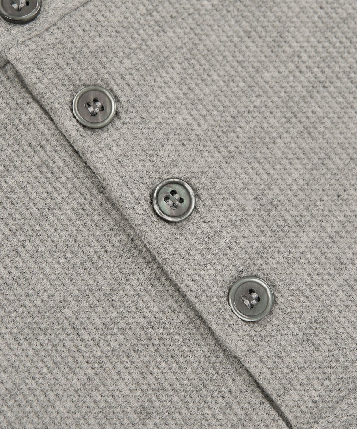 엑스컨테이너(EXCONTAINER) 헨리넥 와플 하프 슬리브 (GREY)