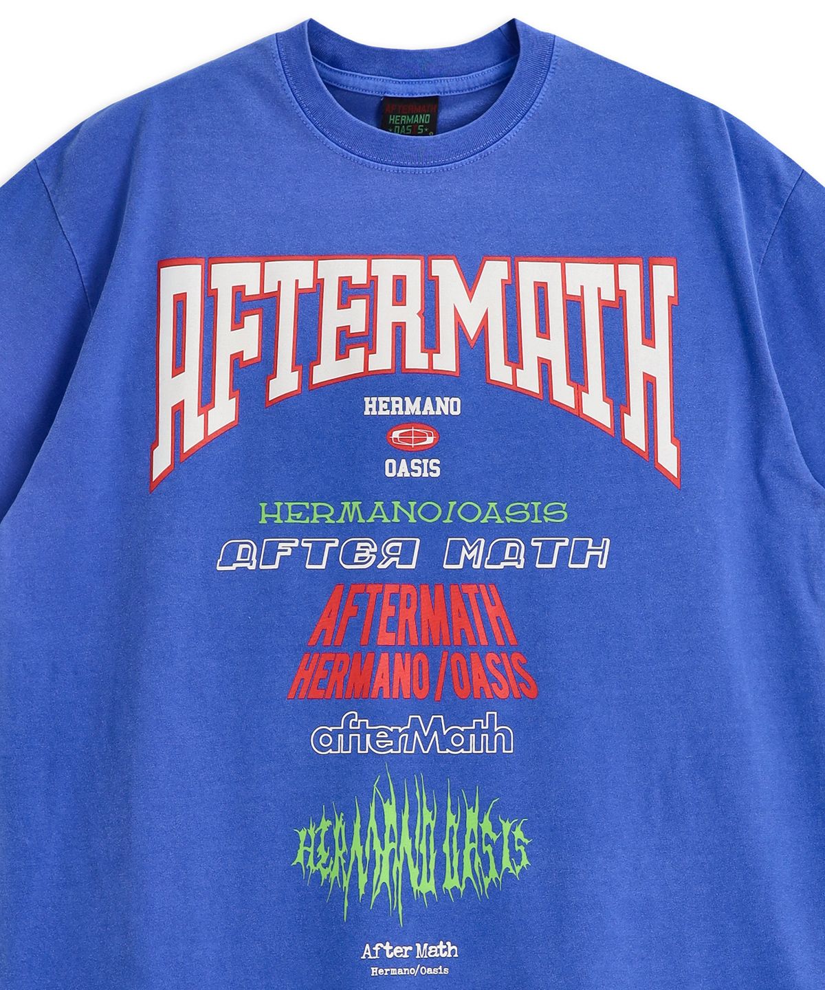 애프터매스(AFTERMATH) PIG DYED TOUR TEE BLUE