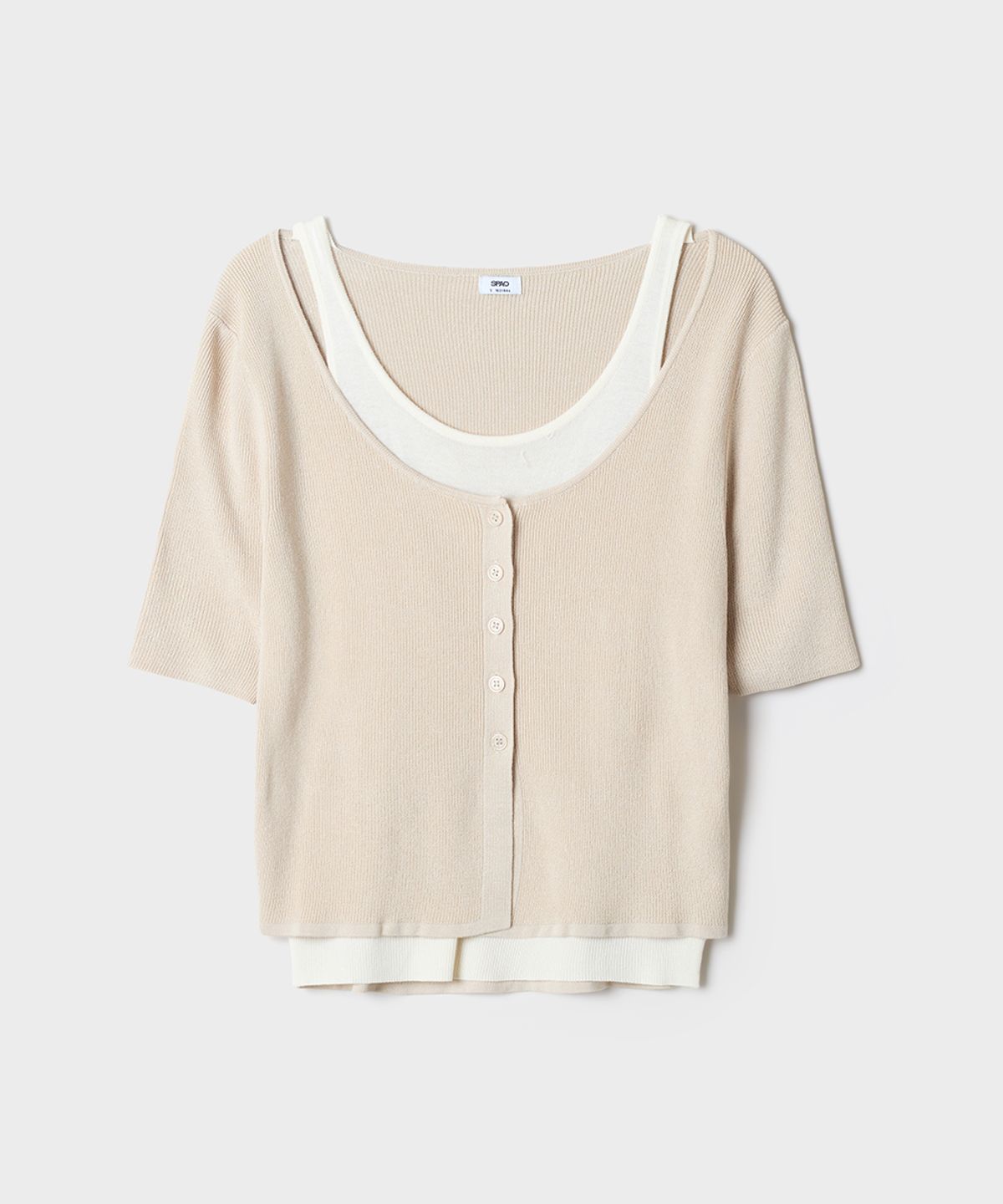 스파오(SPAO) [COOL] 레이어드 반팔 카디건_SPCKG25G03