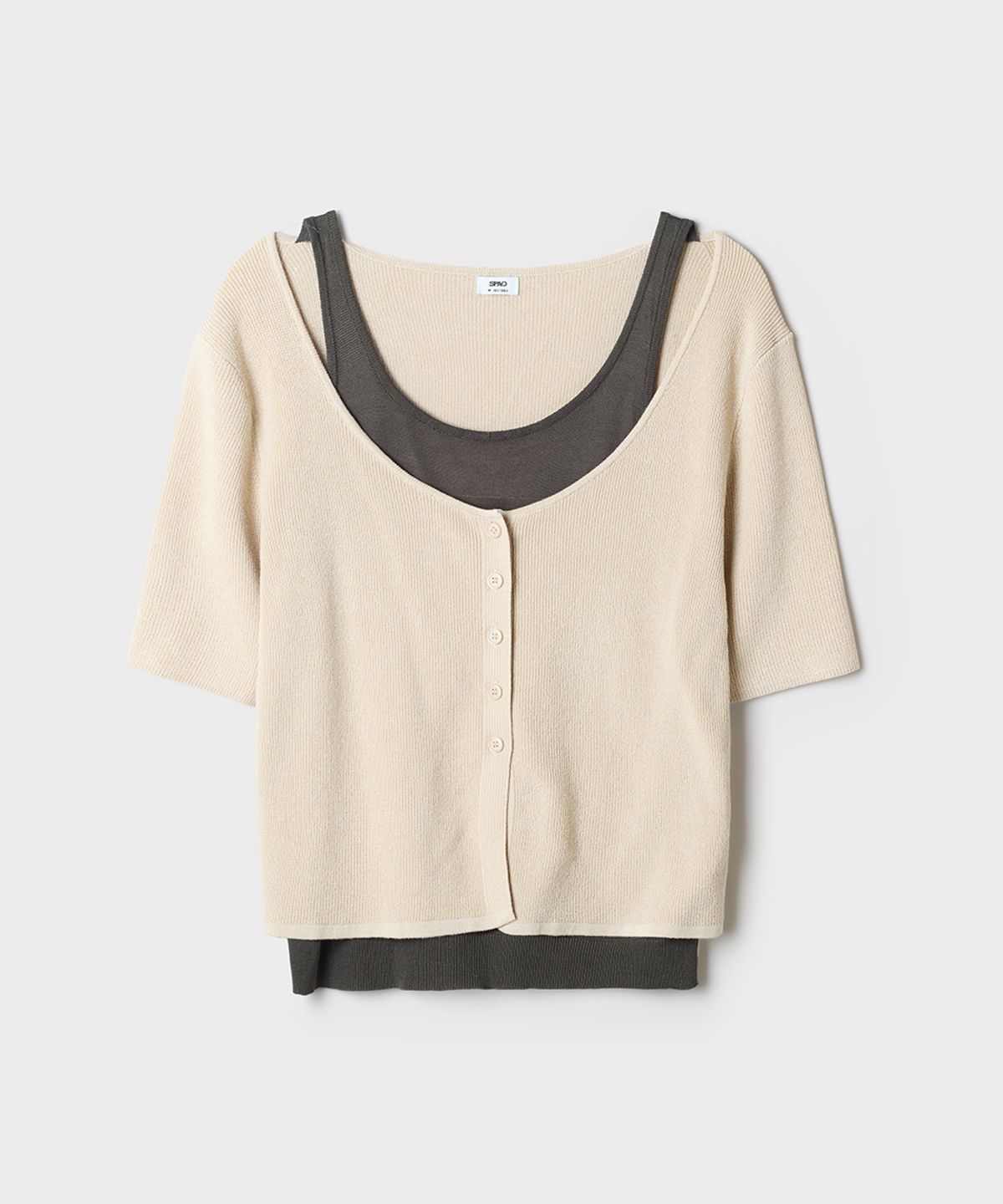 스파오(SPAO) [COOL] 레이어드 반팔 카디건_SPCKG25G03