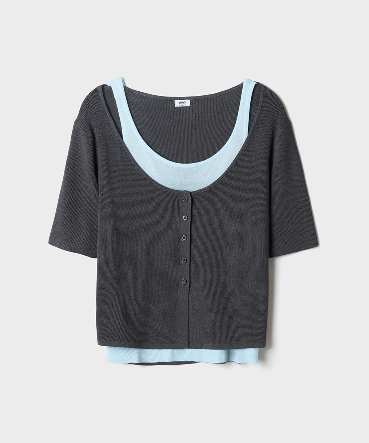 스파오(SPAO) [COOL] 레이어드 반팔 카디건_SPCKG25G03