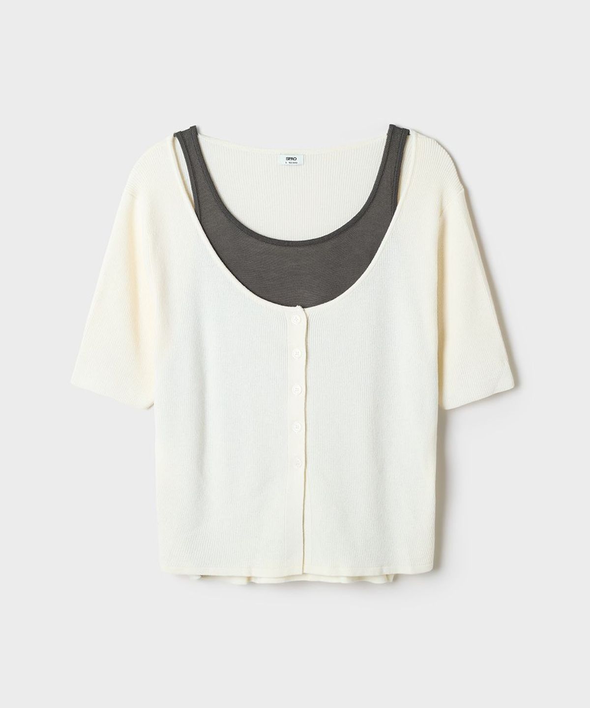 스파오(SPAO) [COOL] 레이어드 반팔 카디건_SPCKG25G03