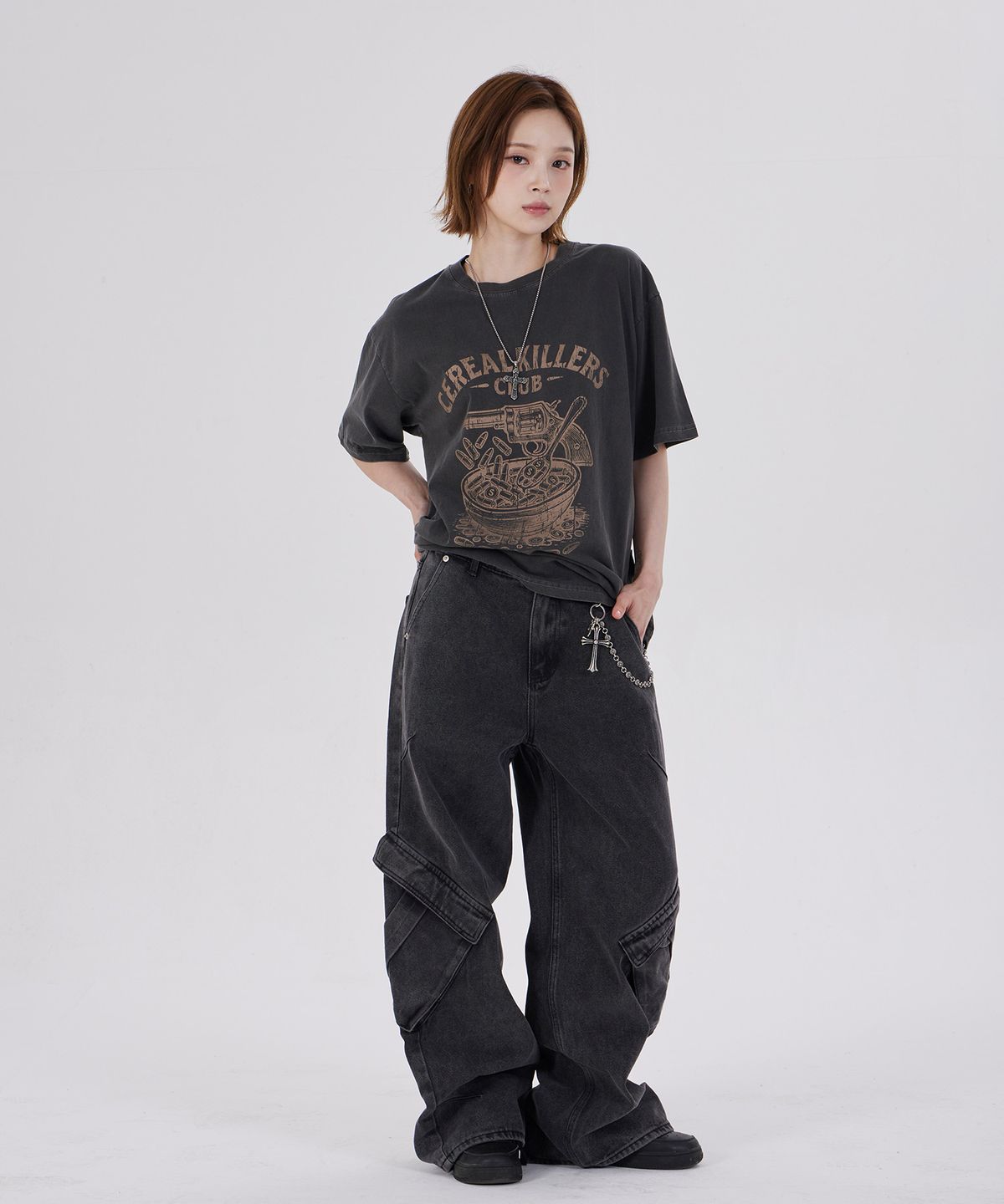 디스펑트(DYSFUNCT) CEREAL KILLERS PIGMENT T-SHIRT(CHARCOAL)