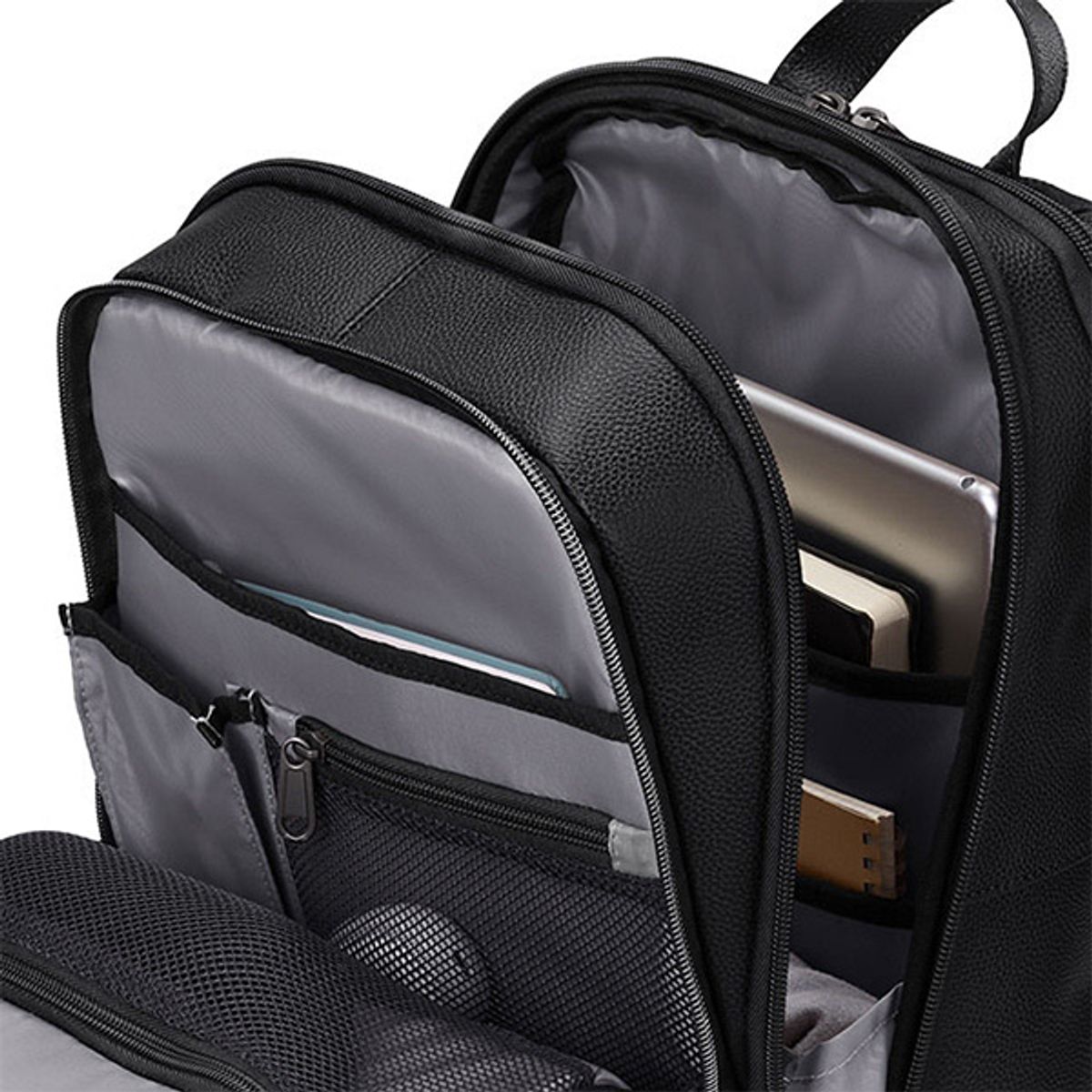쌤소나이트(SAMSONITE) SAM CLASSIC LEATHER 슬림 백팩 BLACK HG809002