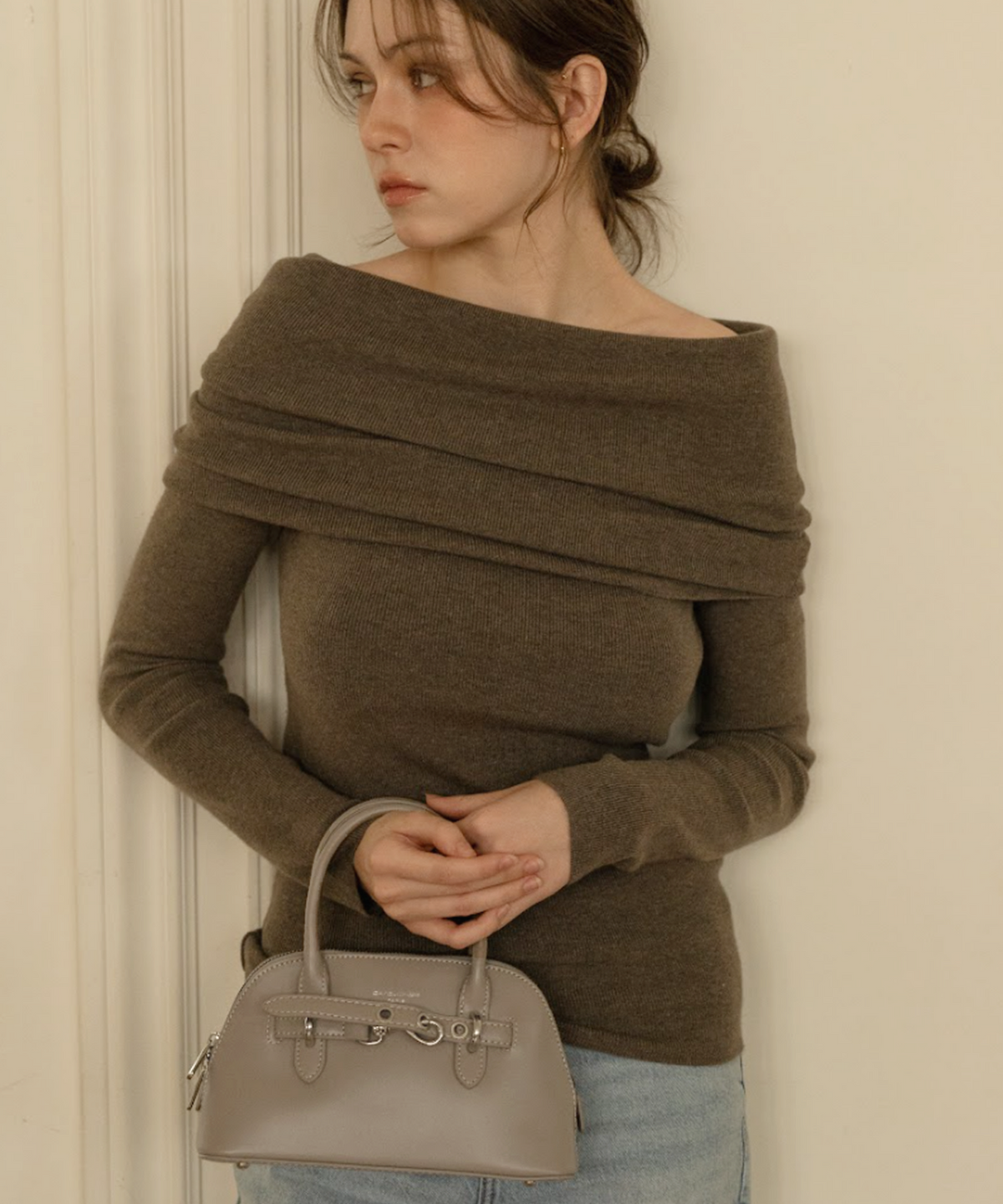 데이비드 존스(DAVID JONES) 르마레 3-way 탑핸들 미니 벨티드 토트 가죽 백_Oxford tan (CM8265)