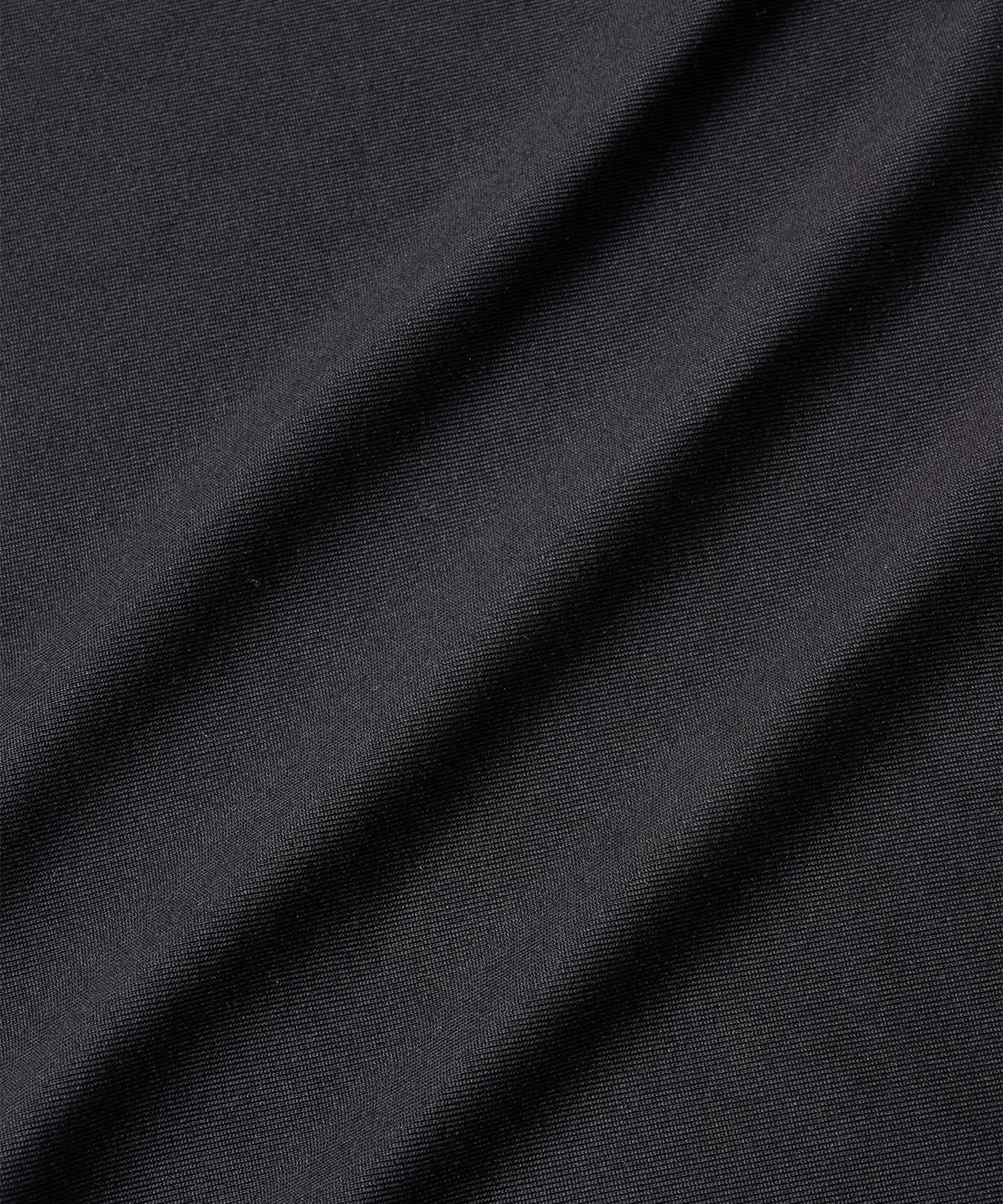 우알롱(WOOALONG) Active shirring halter neck sleeveless -BLACK