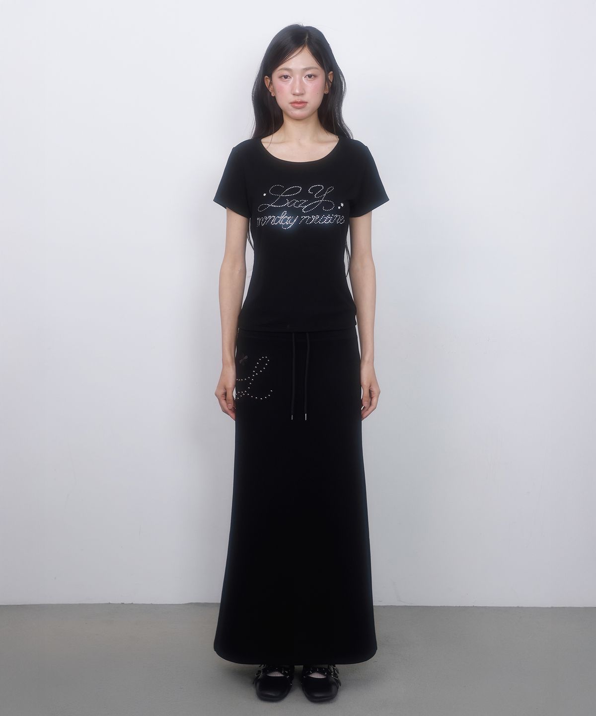 엘엠알(LMR) 핫 픽스 맥시 스커트 BLACK