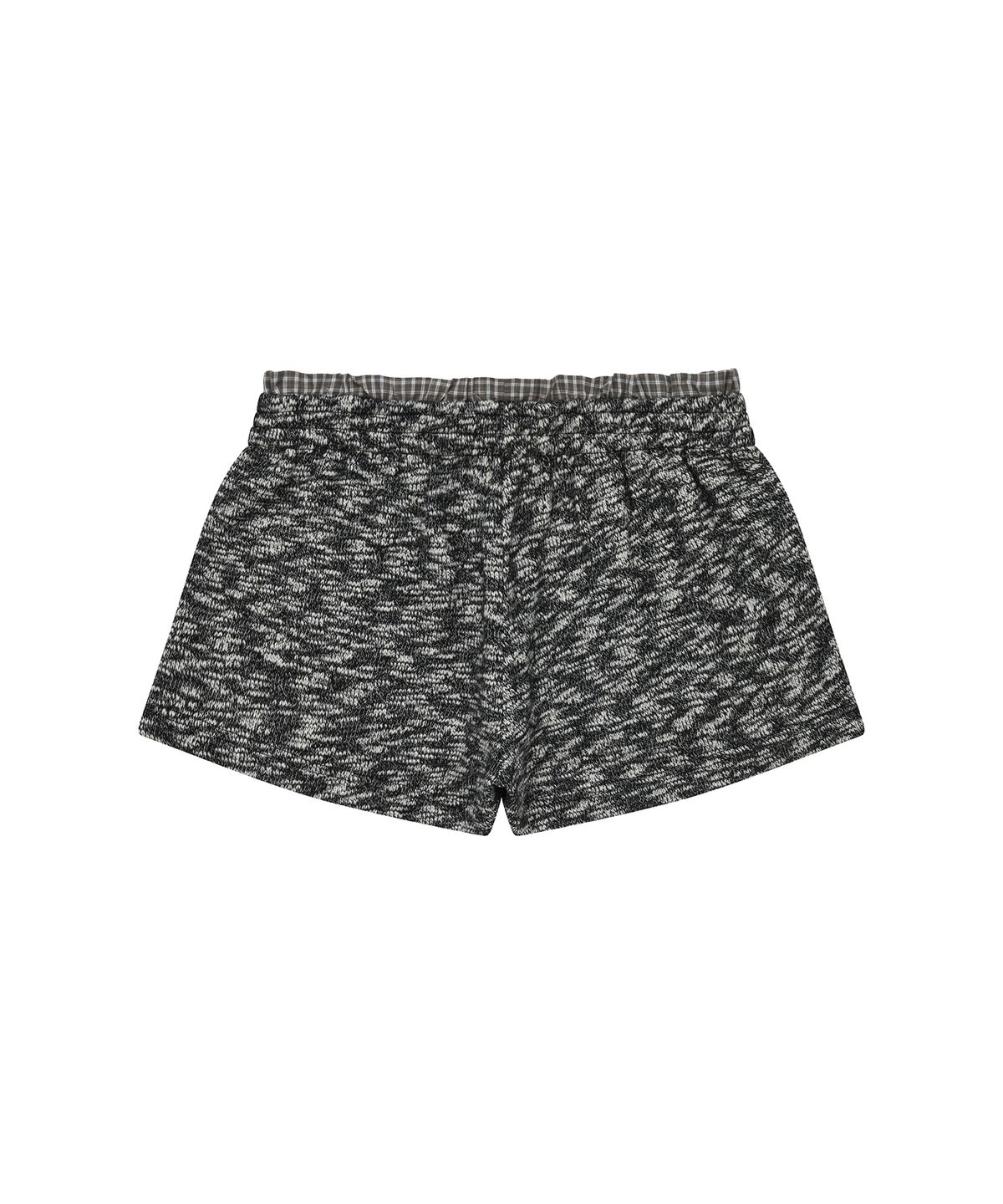 엘엠알(LMR) 체크 새깅 레이어드 니트 쇼츠 DARK GREY