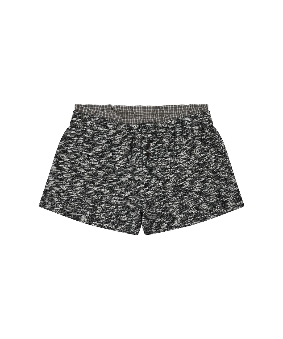 엘엠알(LMR) 체크 새깅 레이어드 니트 쇼츠 DARK GREY