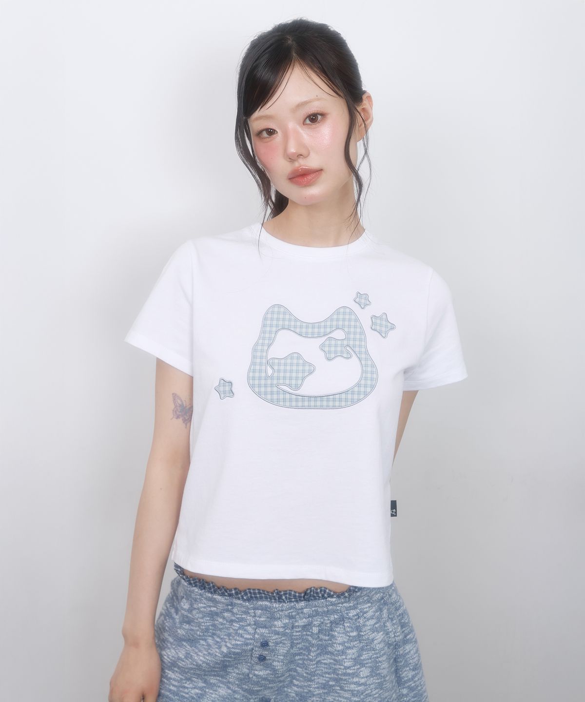 엘엠알(LMR) 체크 새깅 레이어드 니트 쇼츠 LIGHT GREY