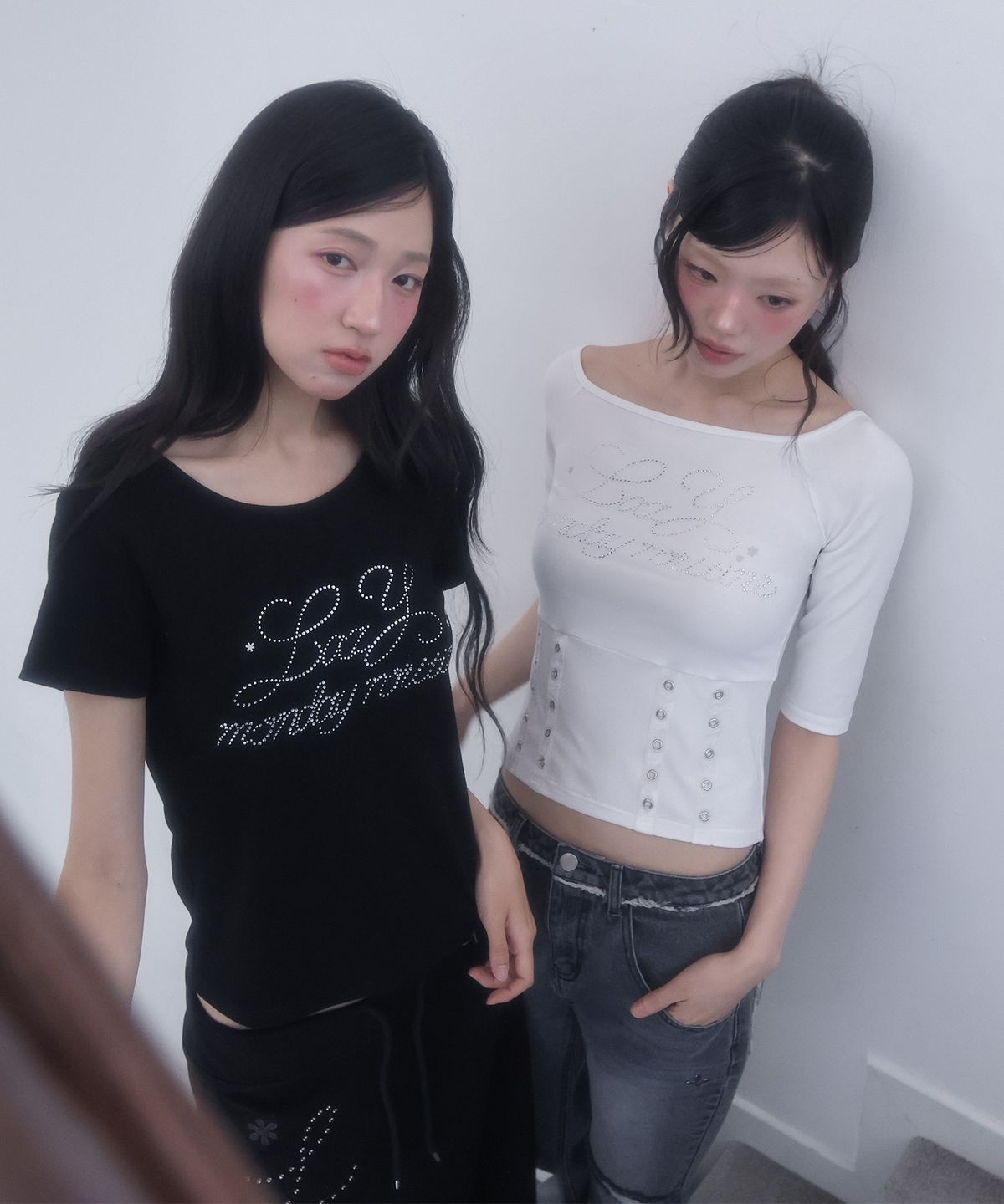 엘엠알(LMR) 핫 픽스 아일렛 보트넥 티셔츠 WHITE