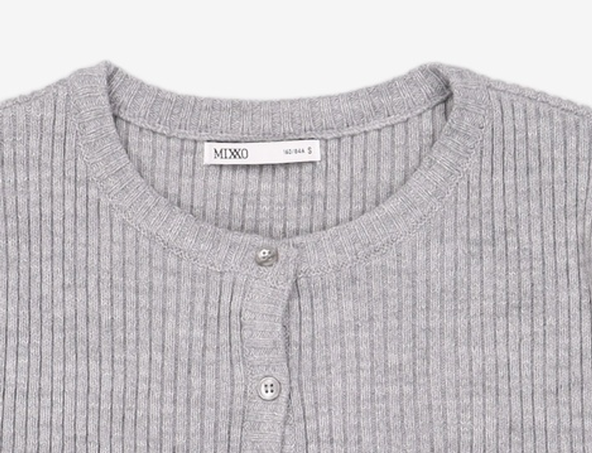 미쏘(MIXXO) 잔골지 크롭 가디건 (CKB915T RE) MIWCKBV4QT S
