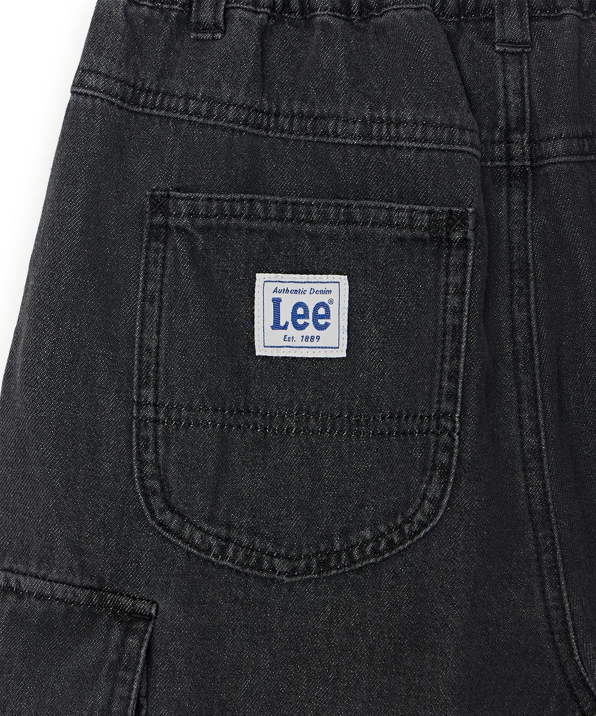 리 키즈(LEE KIDS) 와이드핏 버뮤다 카고 6부 팬츠 블랙 LK2602IS11BK