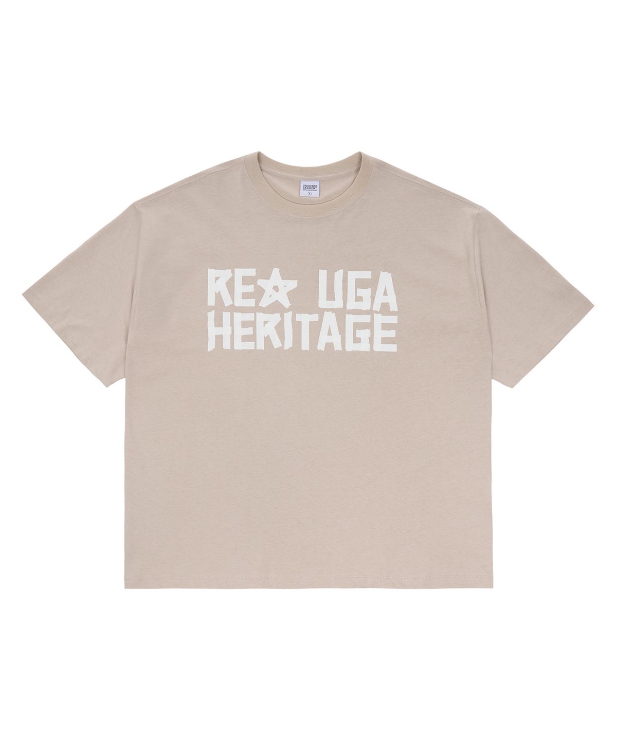 유니버스 가먼트(UNIVERSE GARMENT) 테이프 프린트 티셔츠_BEIGE